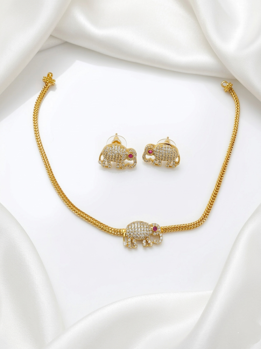 AD Elephant Pendant Choker Set V2