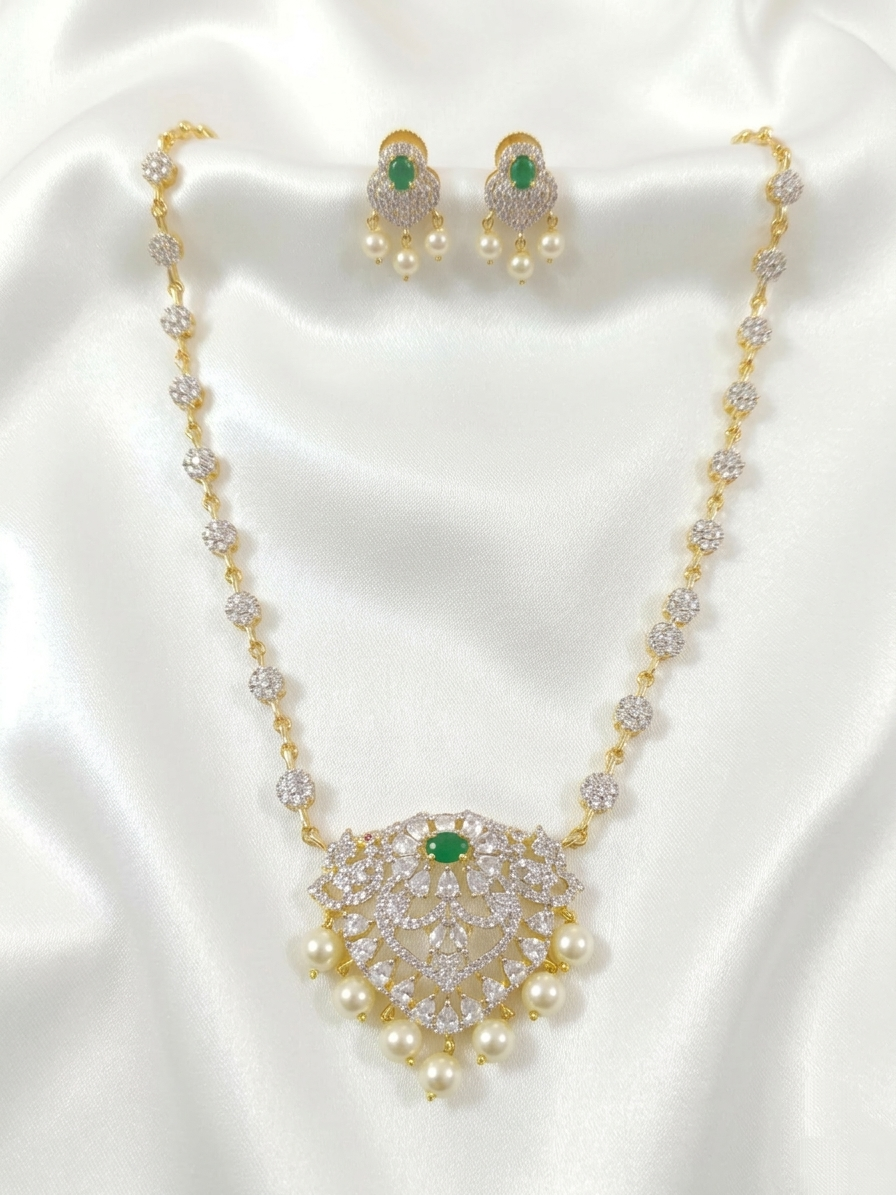 GJ Polish AD Stone Necklace Set V108