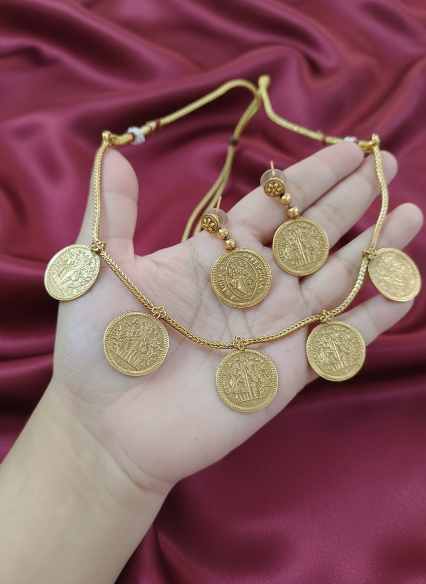 Matte Finish 2 Side Design Necklace Set