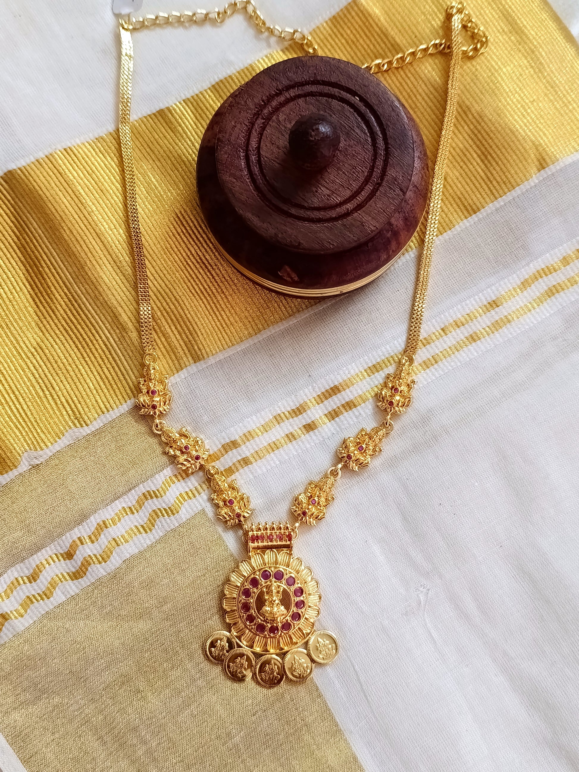 Micro Polish Coin Lakshmi Necklace