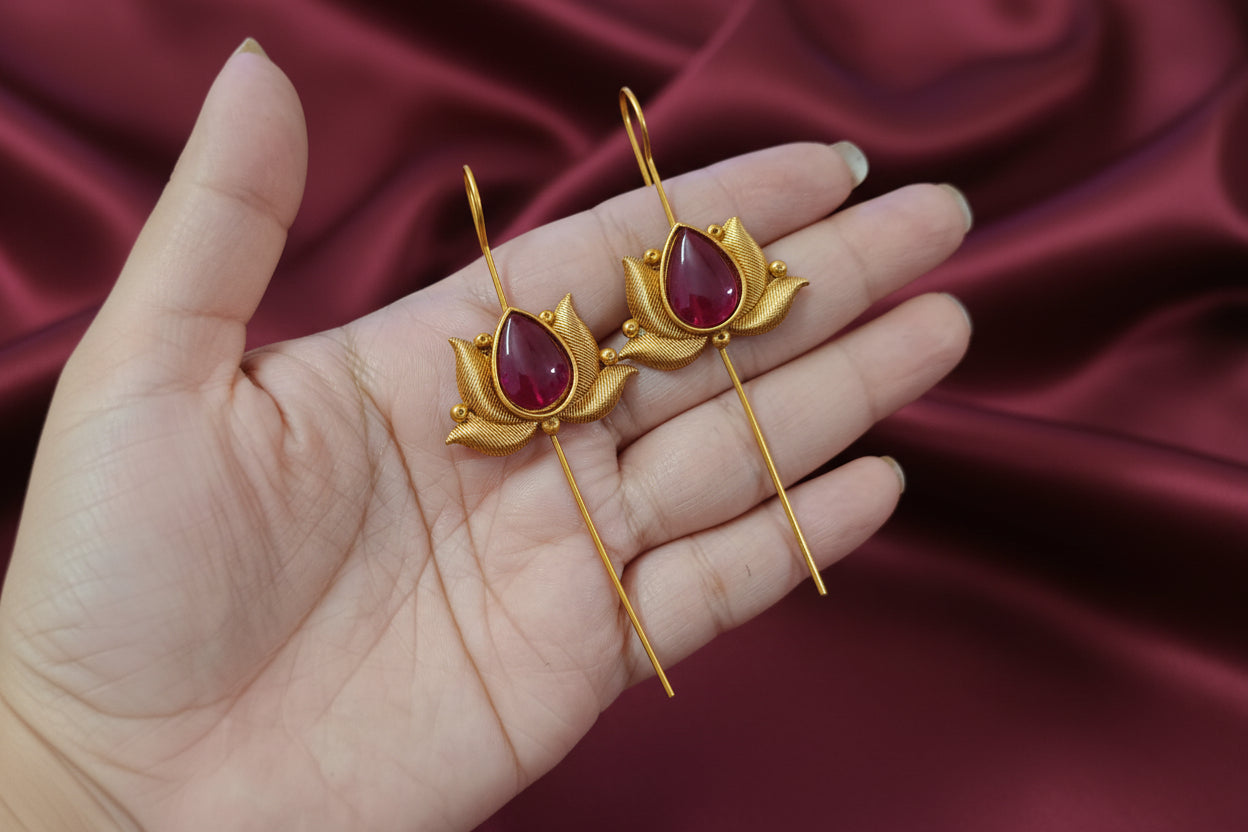 Fusion Lotus Hook Earring