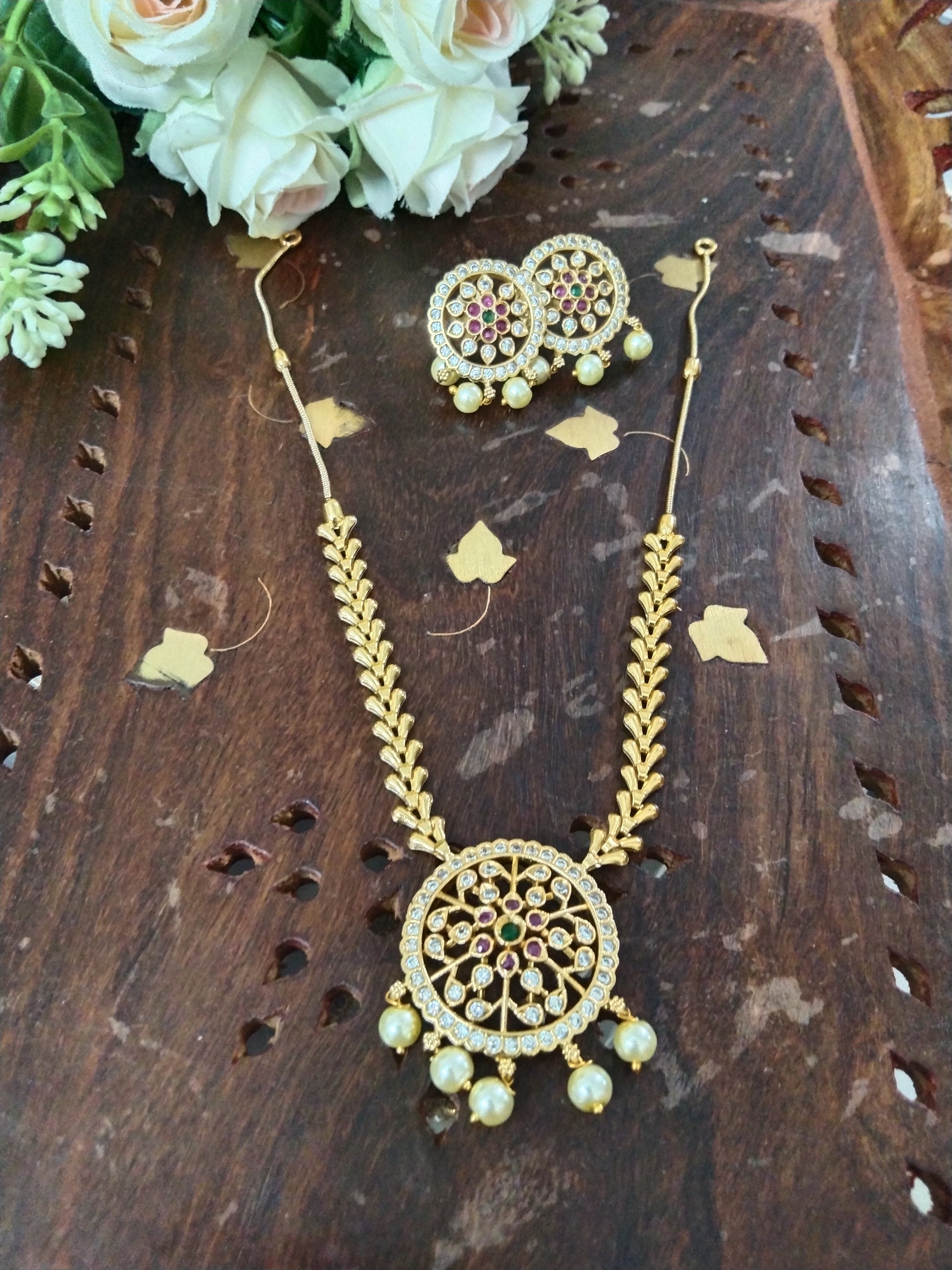 AD Floral Necklace Set V3
