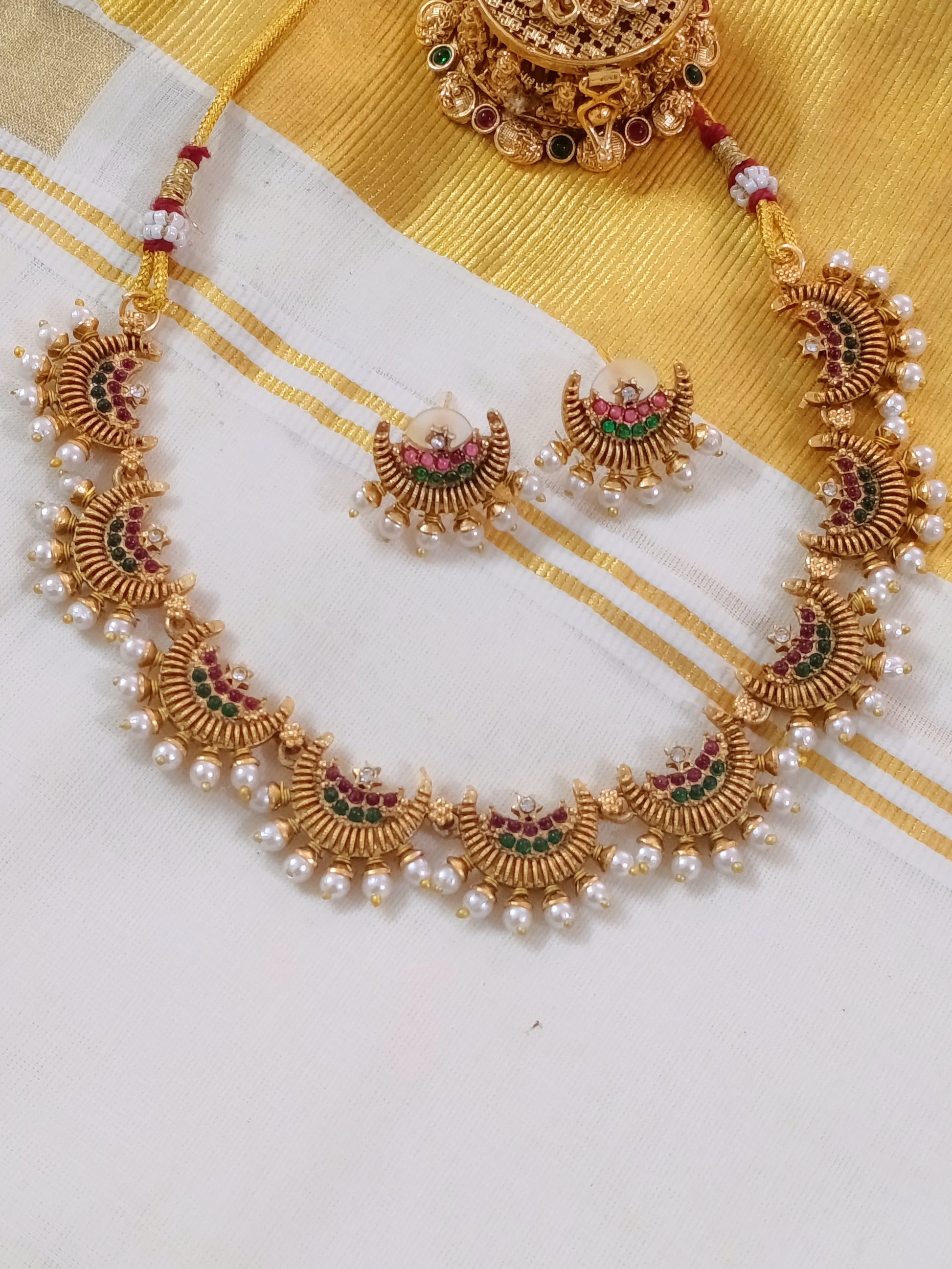 Matte Finish Halfmoon Necklace Set V3