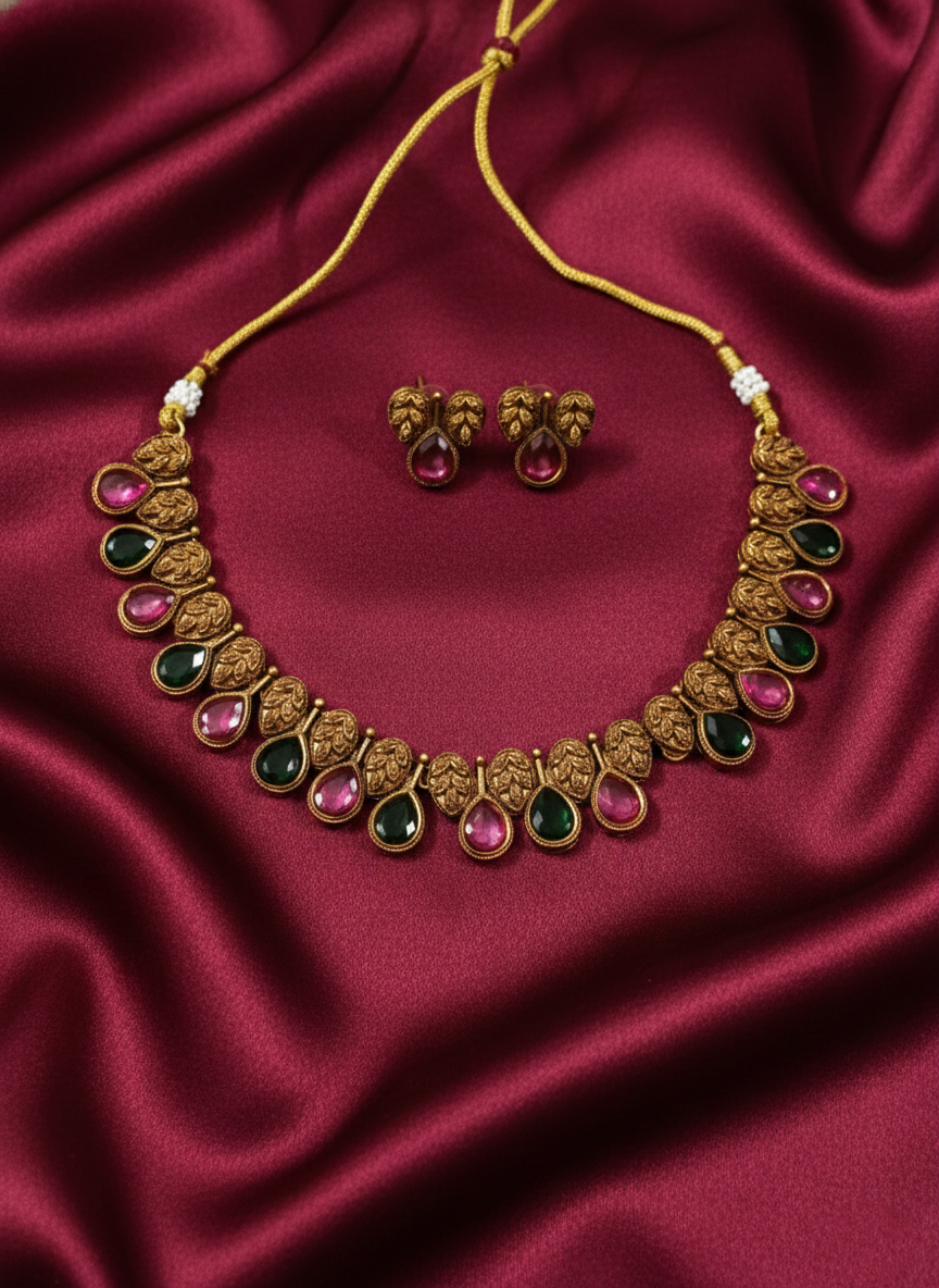 AD Petal Drop Necklace Set