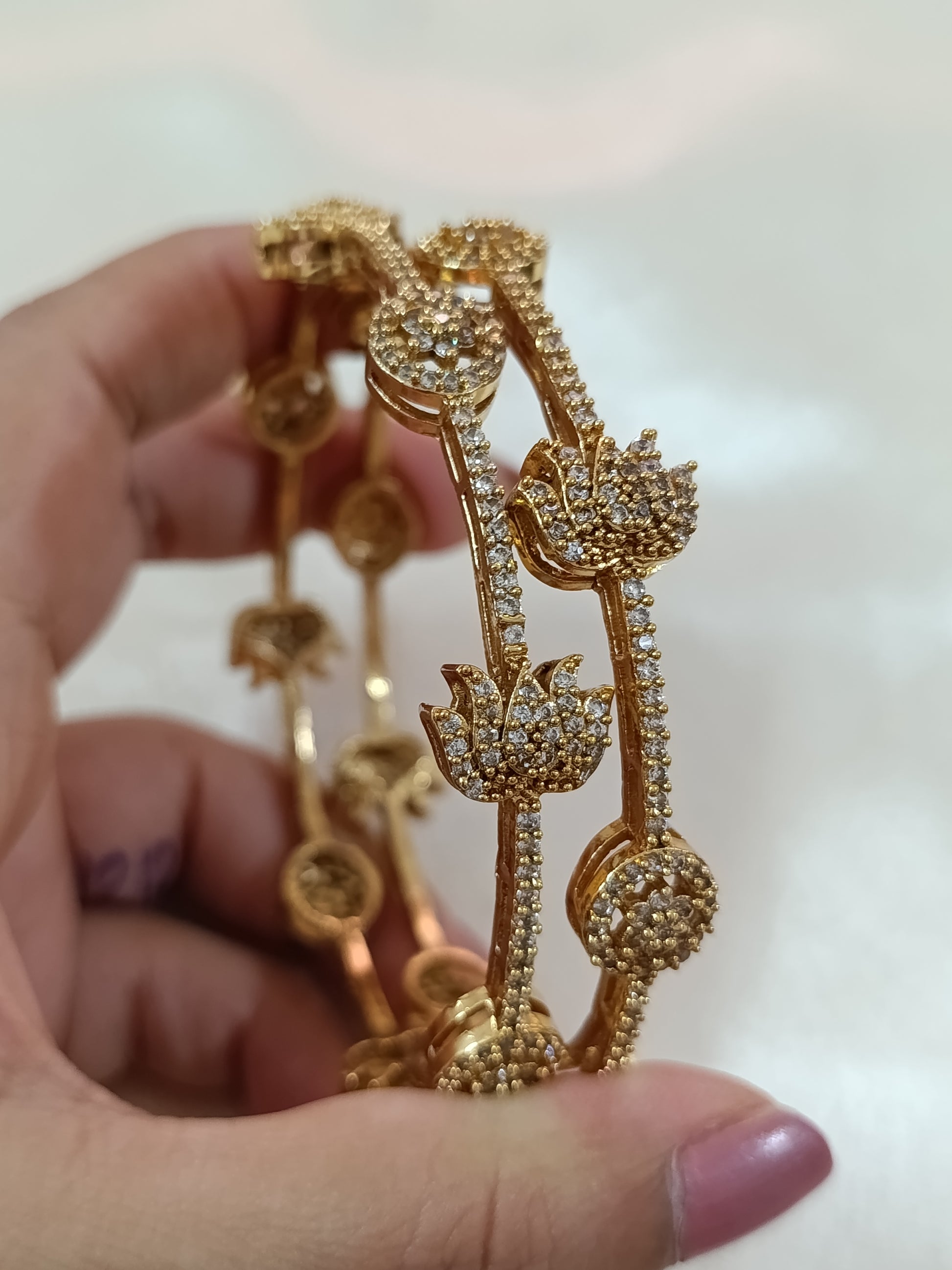 AD Lotus Bangle Set of 2