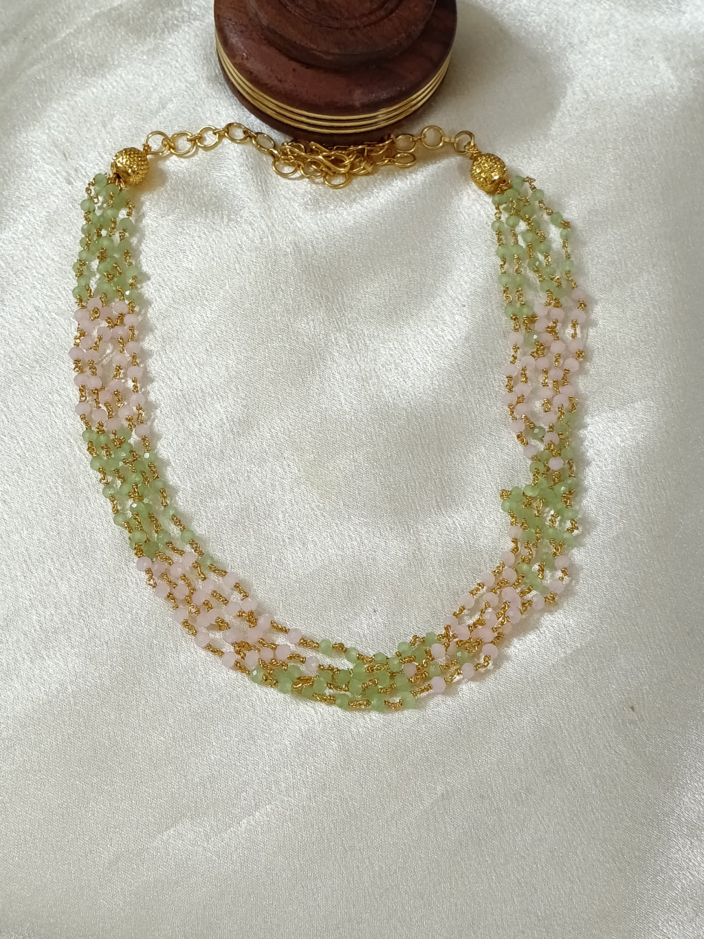 Multi Layer Bead Mid Long Necklace