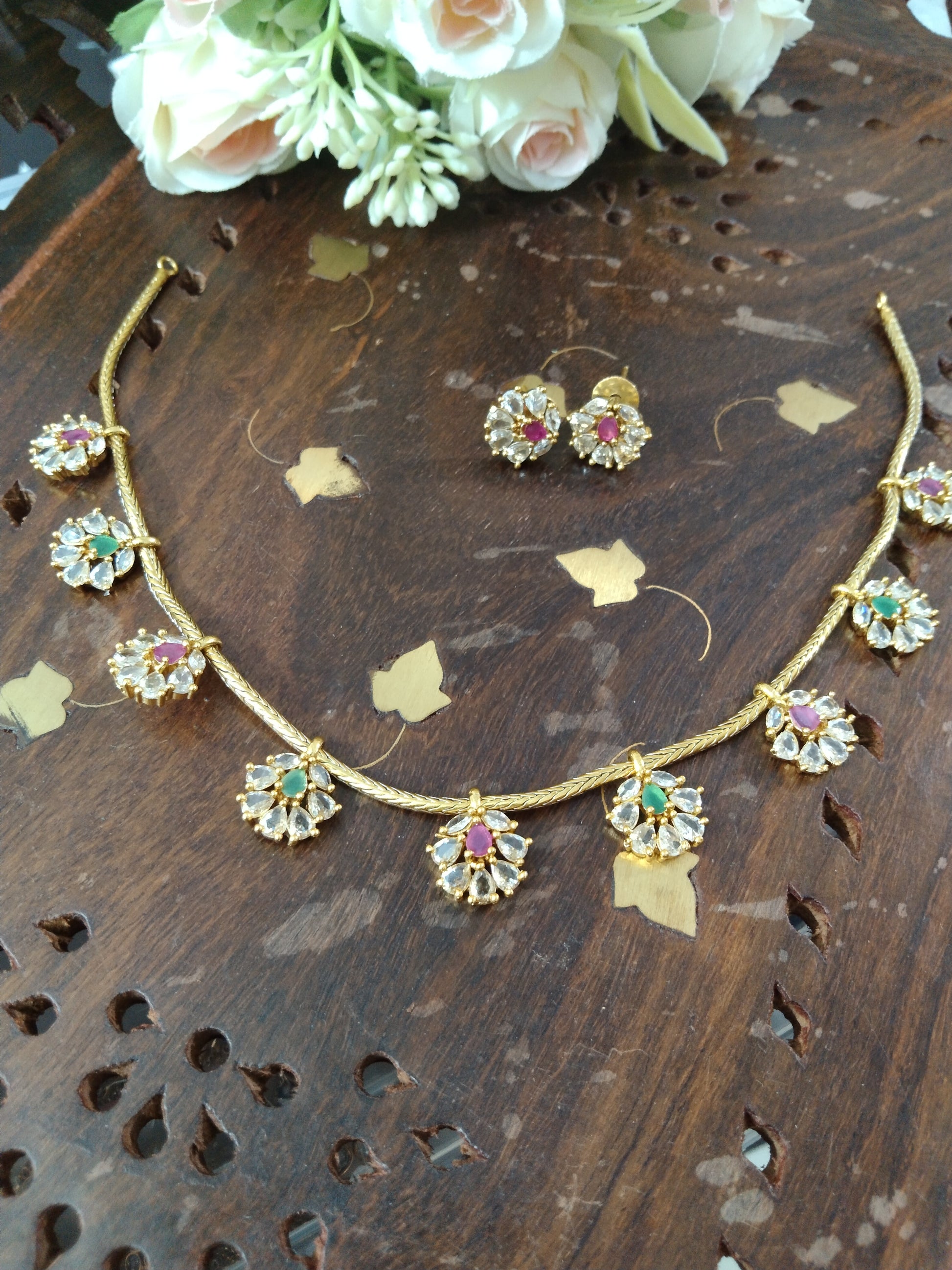 AD leaf Necklace Set V2