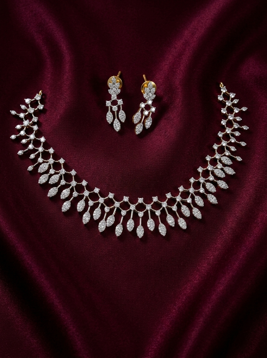 Diamond Replica Necklace Set V2