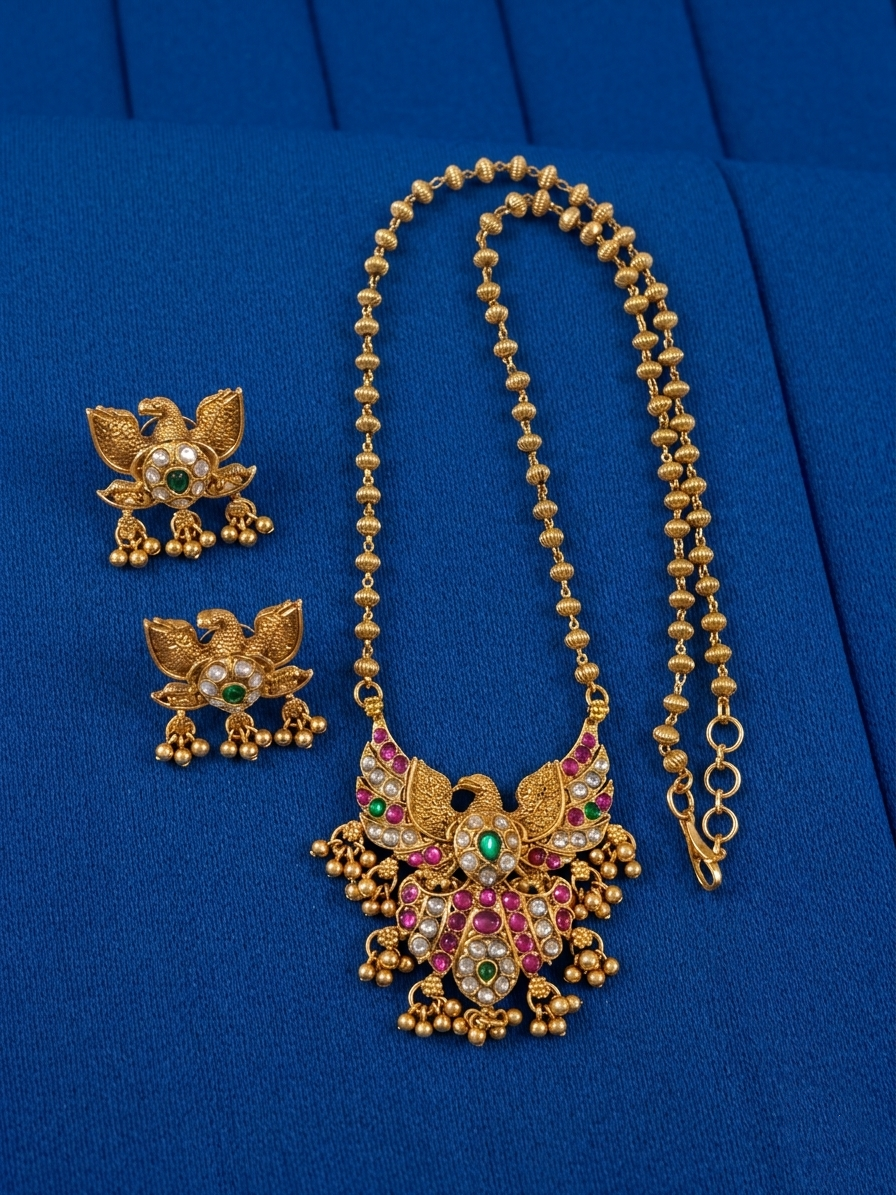Garuda Pendant Mid Long Necklace Set V3