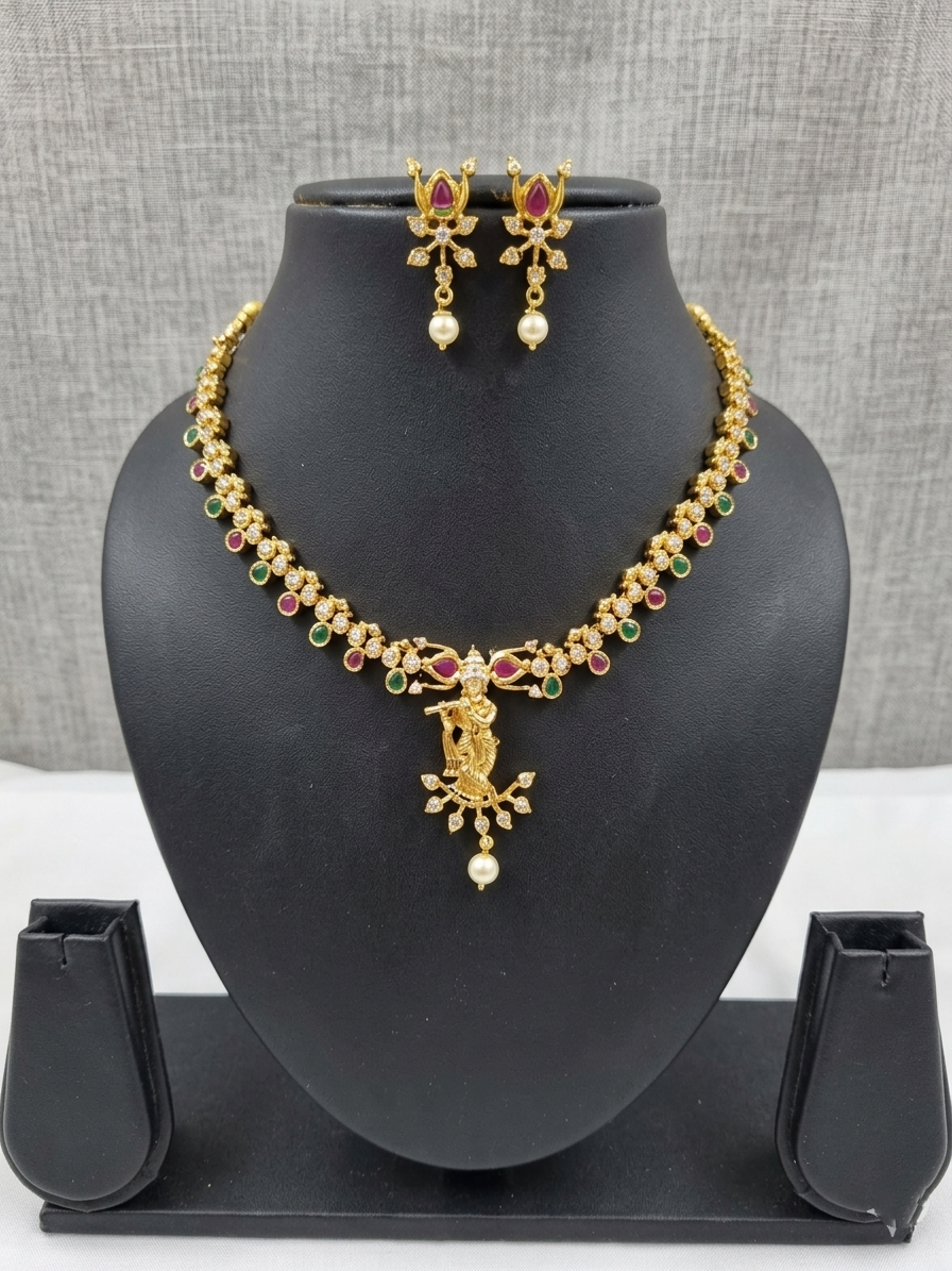 Krishna AD Necklace Set