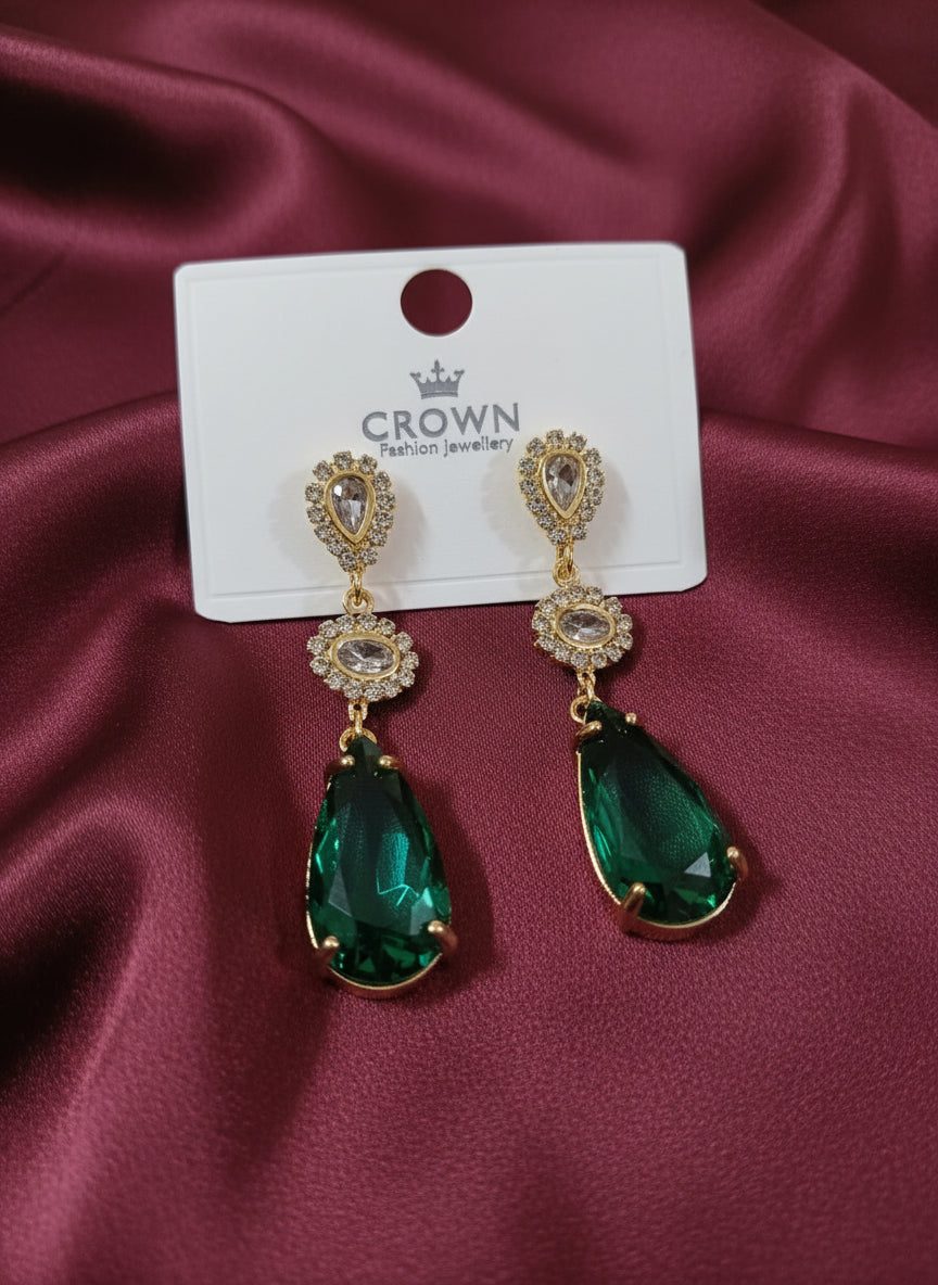 Royal Emerald Drop Earring