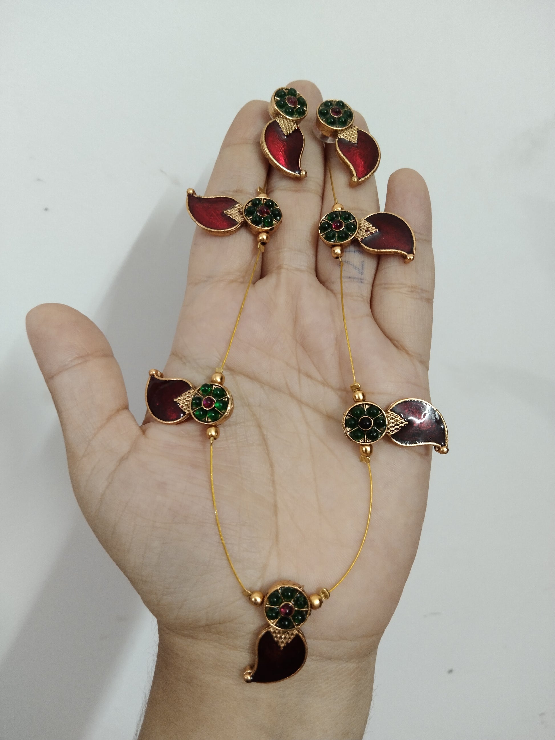 Invisible Mango Palakka Necklace Set V1