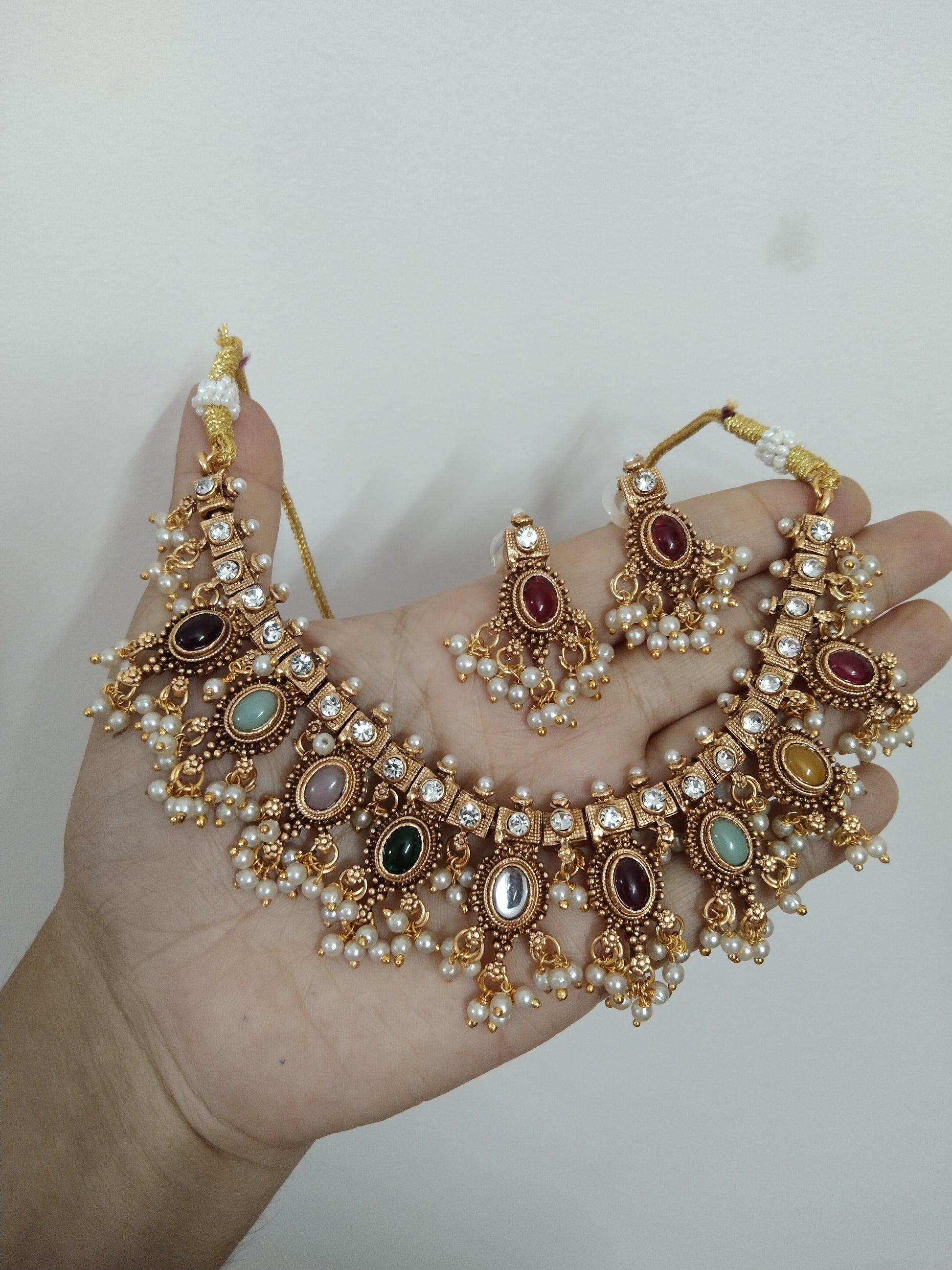 Navaratna Antique Necklace Set