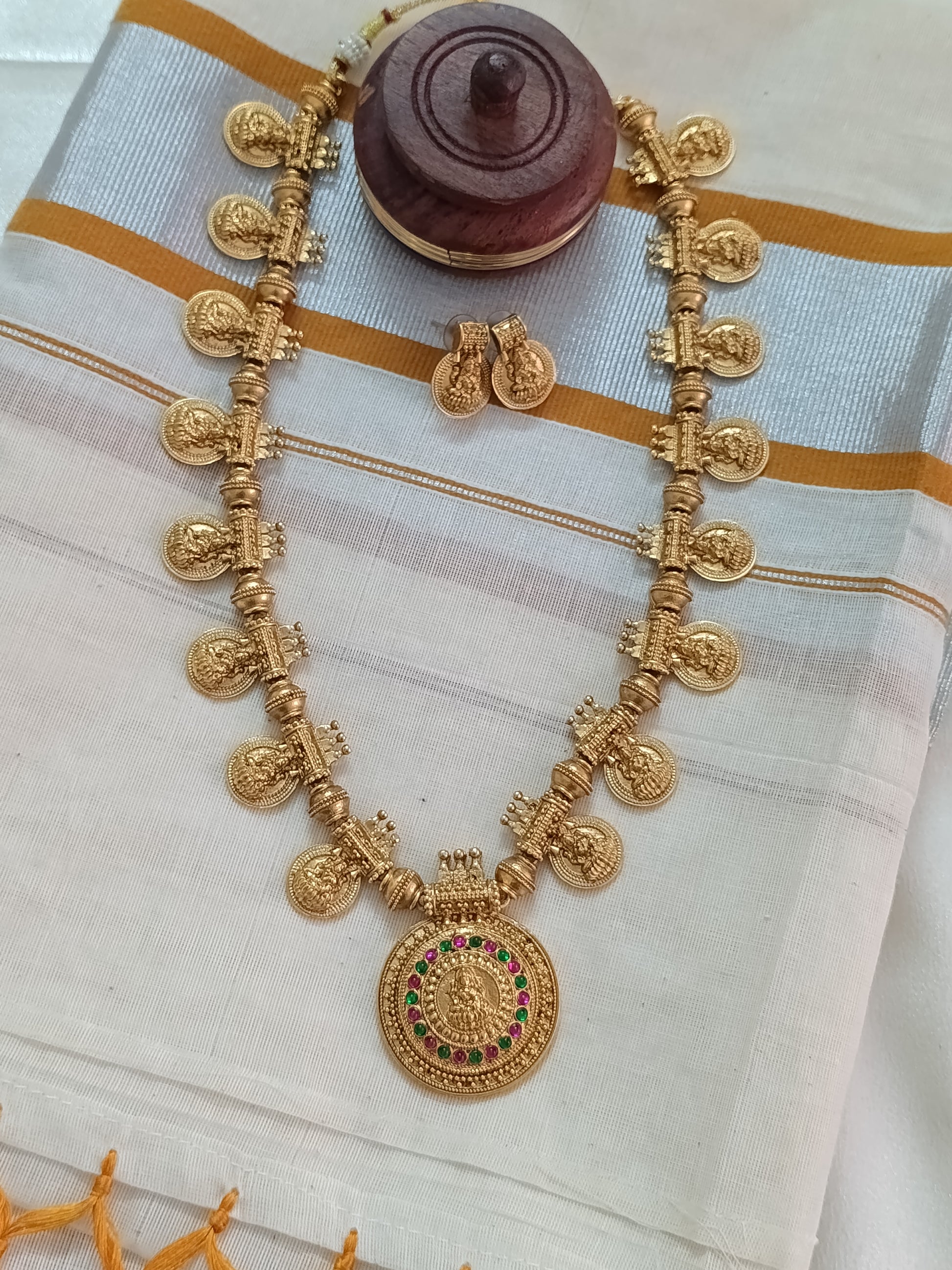 Traditional Lakshmi Coin Long Necklace Set