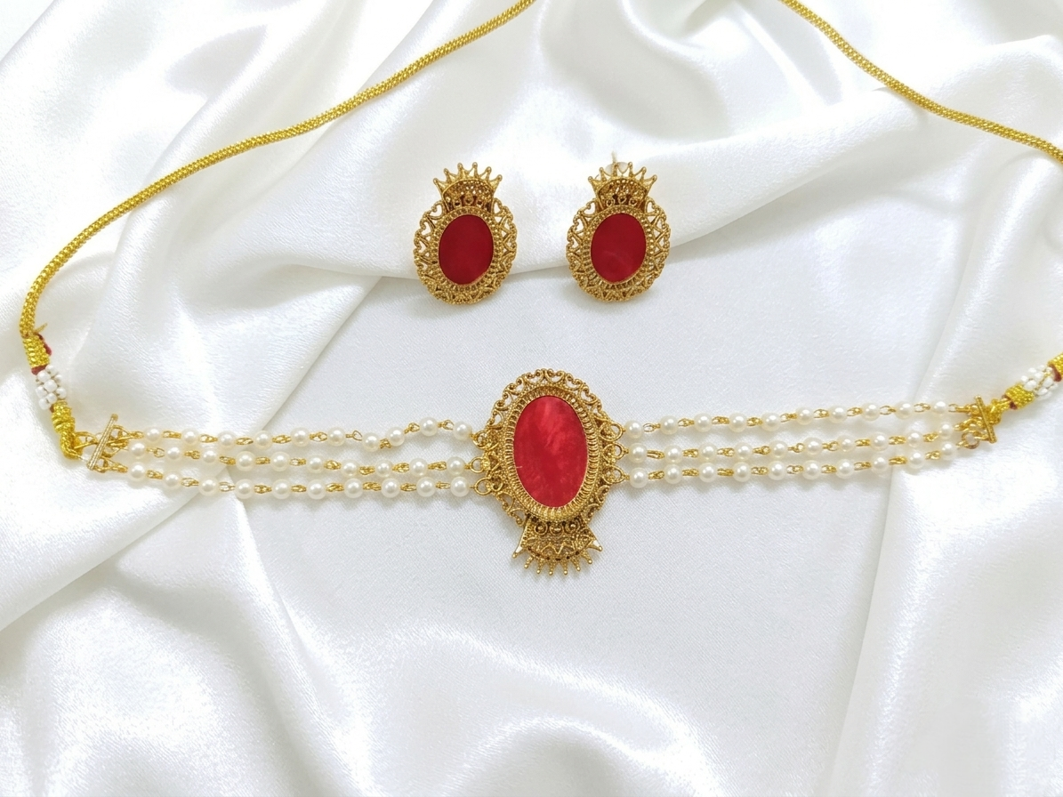 Budget Non Idol Pearl Choker Set
