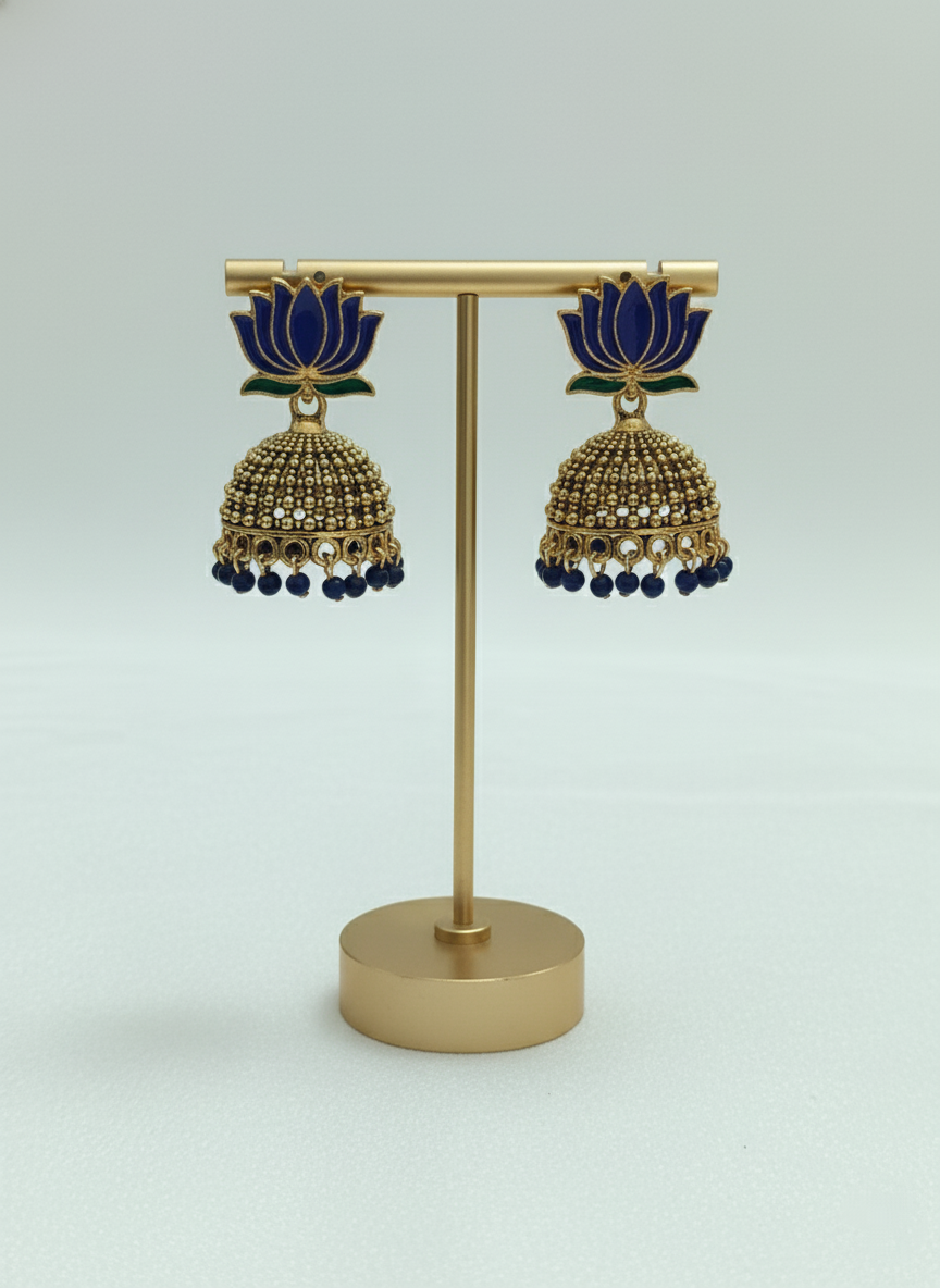 Low Budget Lotus Jhumkas Earring V2