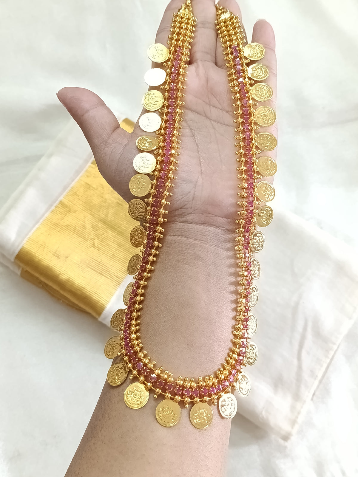 Micro Polish Coin Long Necklace