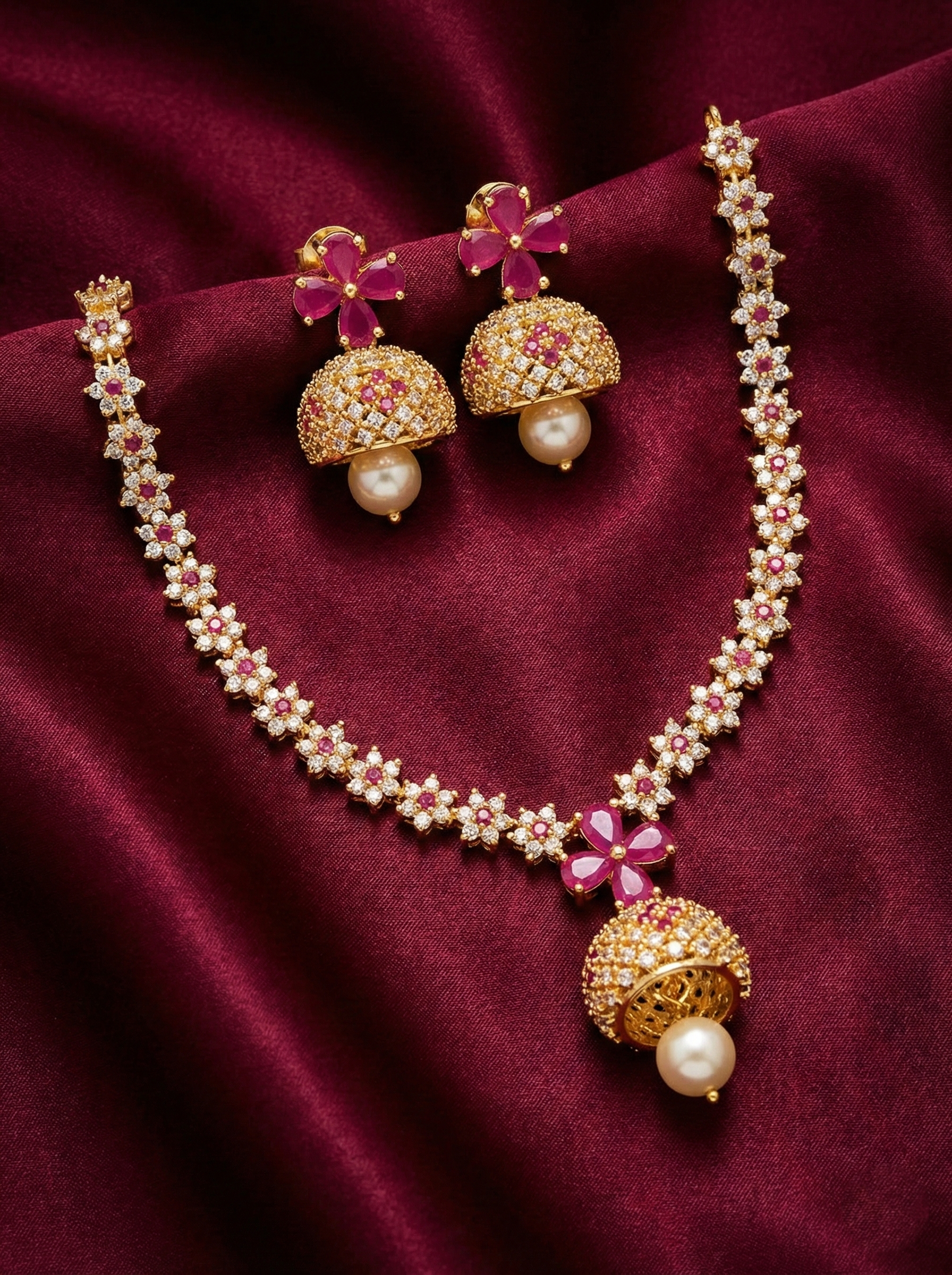 AD Gulabi Necklace Set