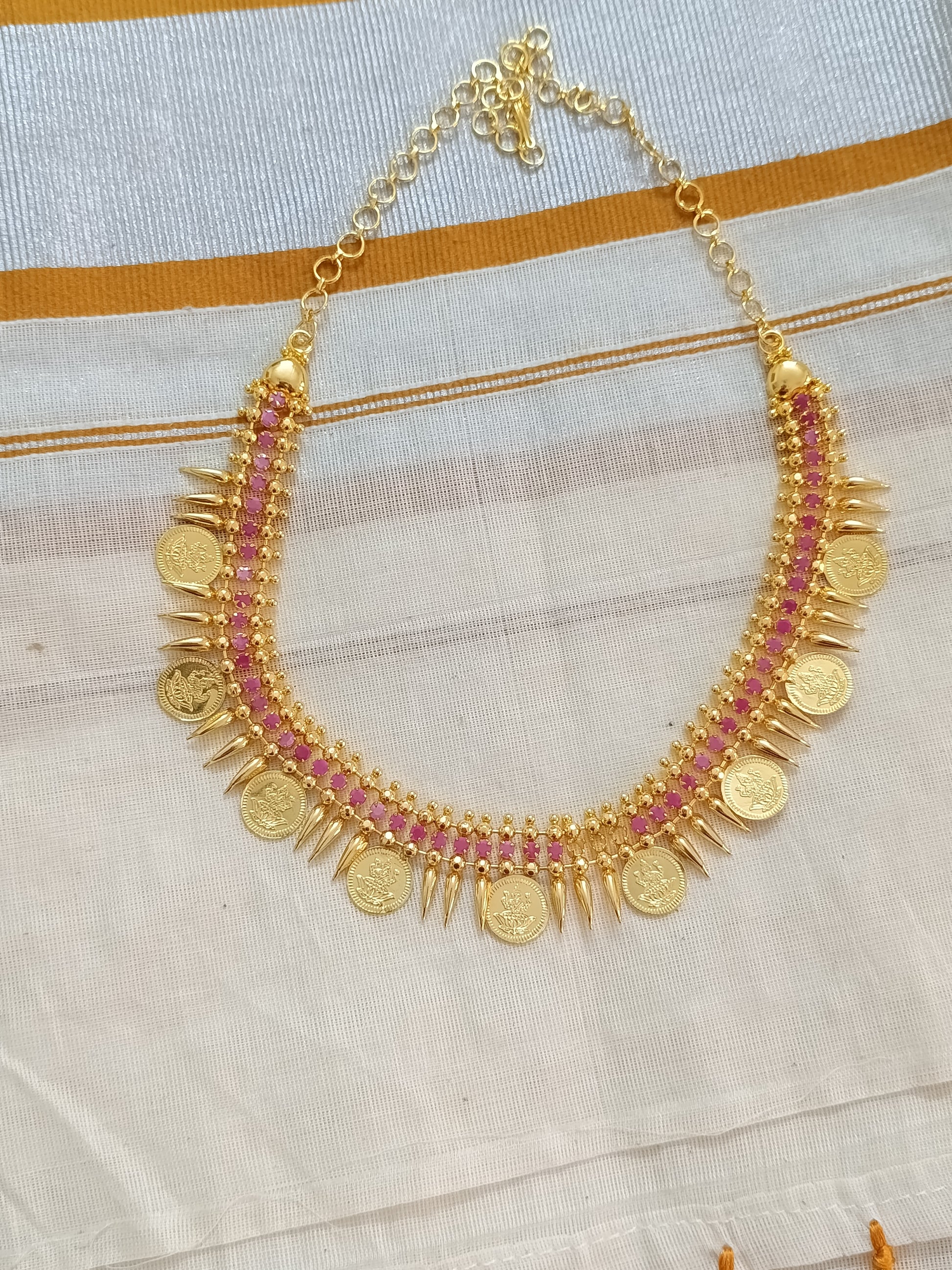 Micro Polish Coin Mullamottu Necklace V3