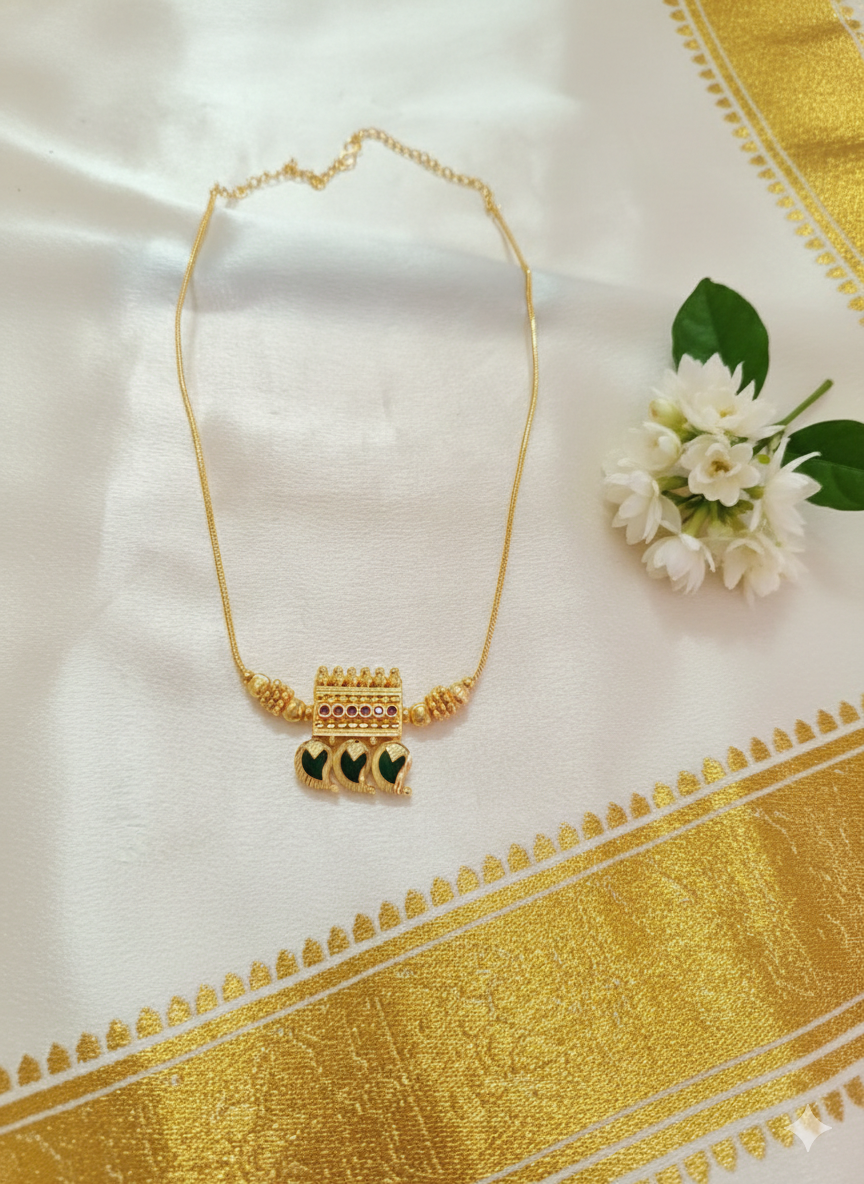 Micro Polish Palakka Mango Pendant Necklace Set
