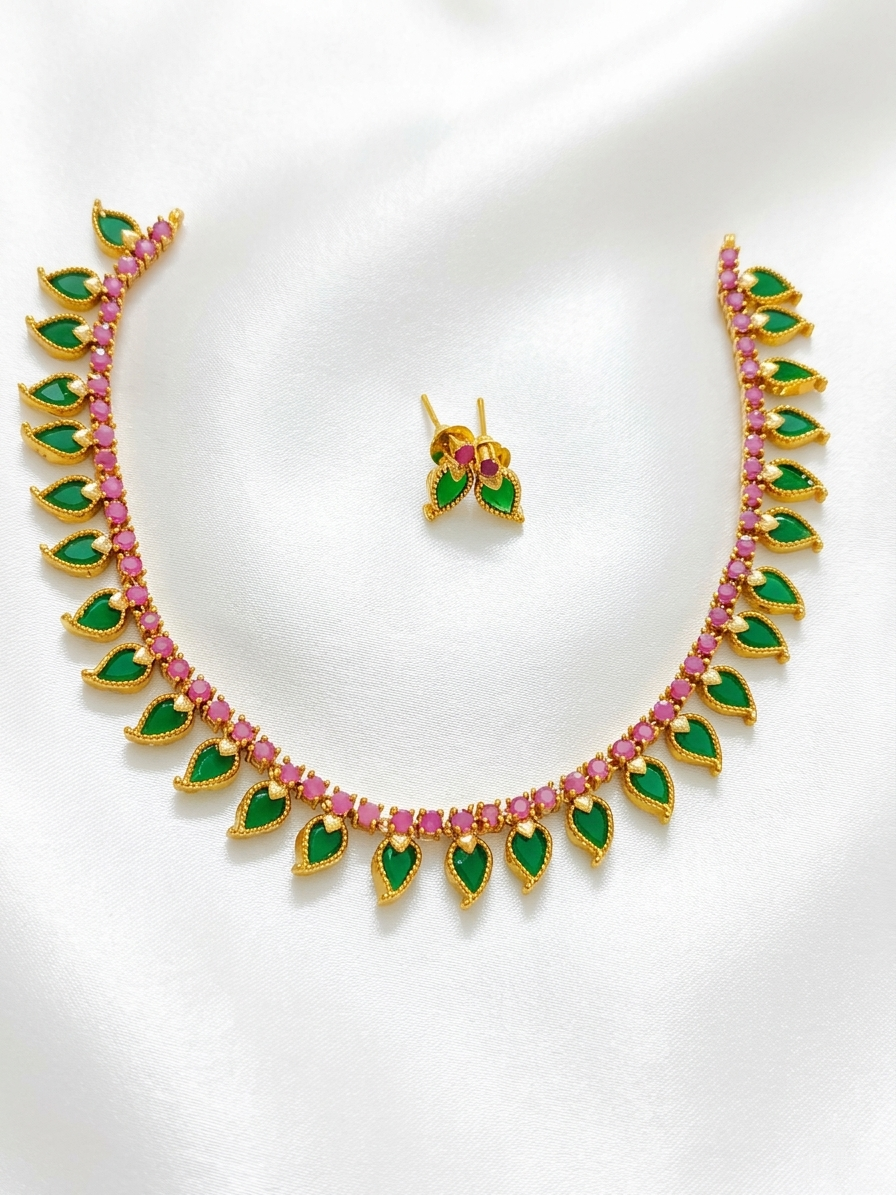 AD Palakka Mango Necklace Set V1