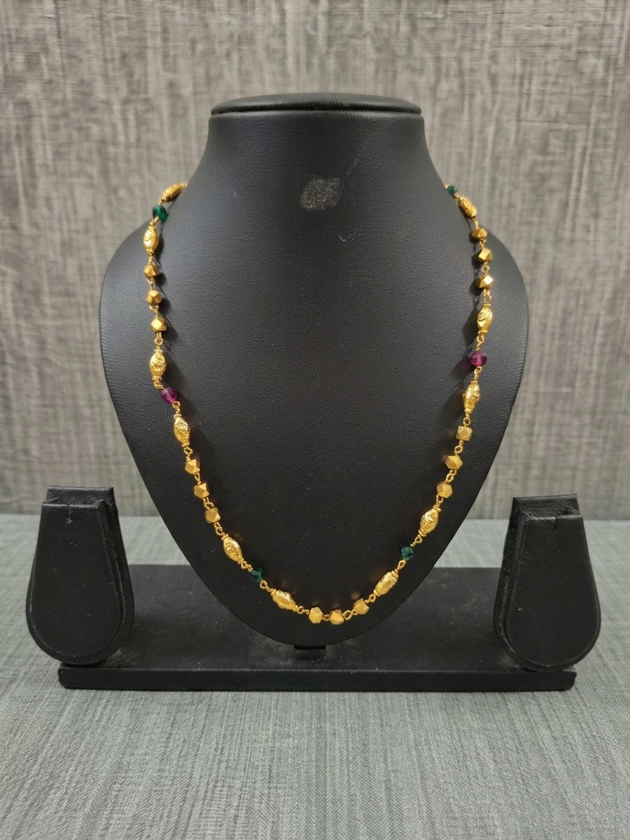 Matte Finish Ball Long Necklace V1