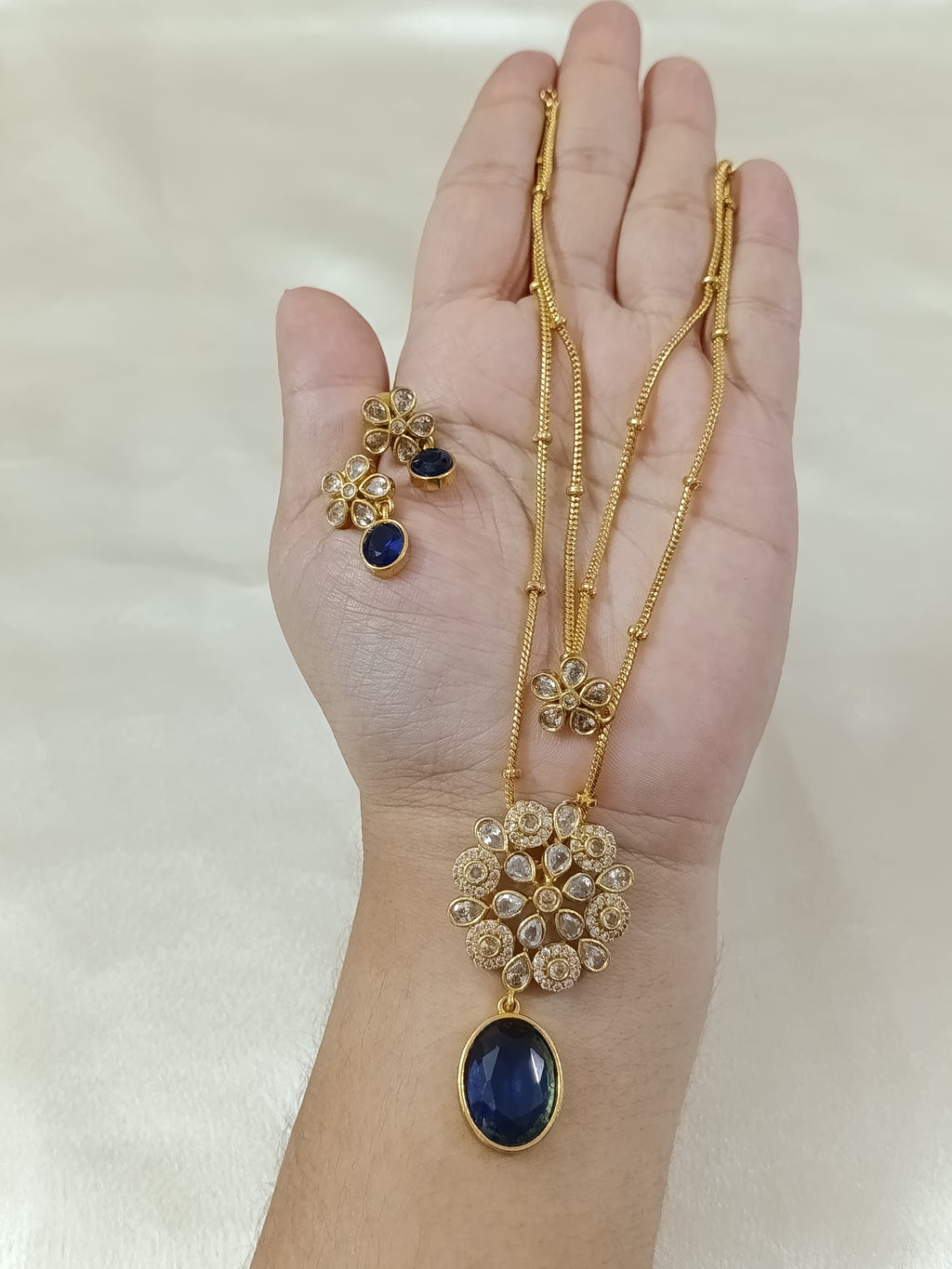 2 Layer AD Pendant Long Necklace Set V2