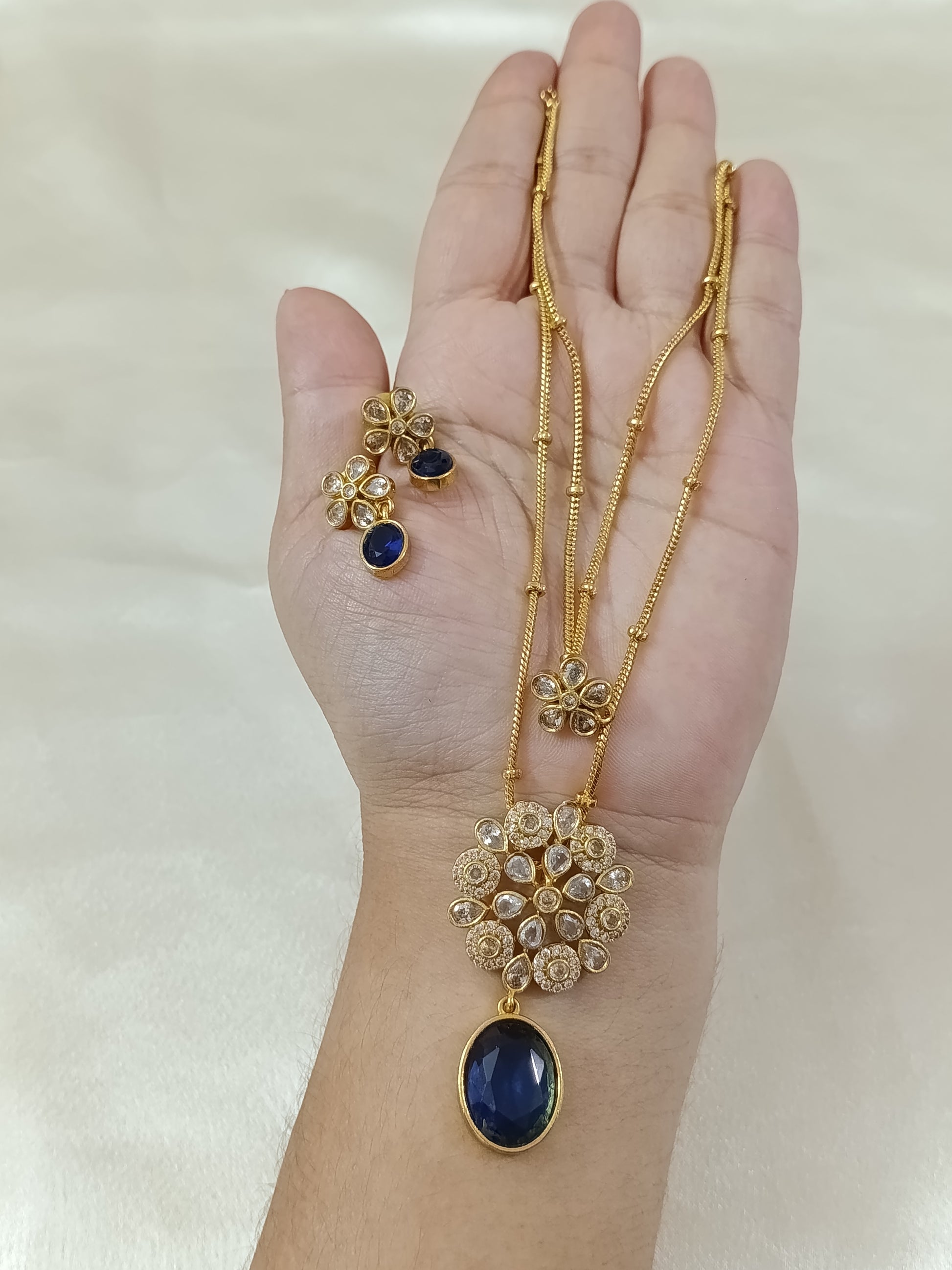 2 Layer AD Pendant Long Necklace Set V2