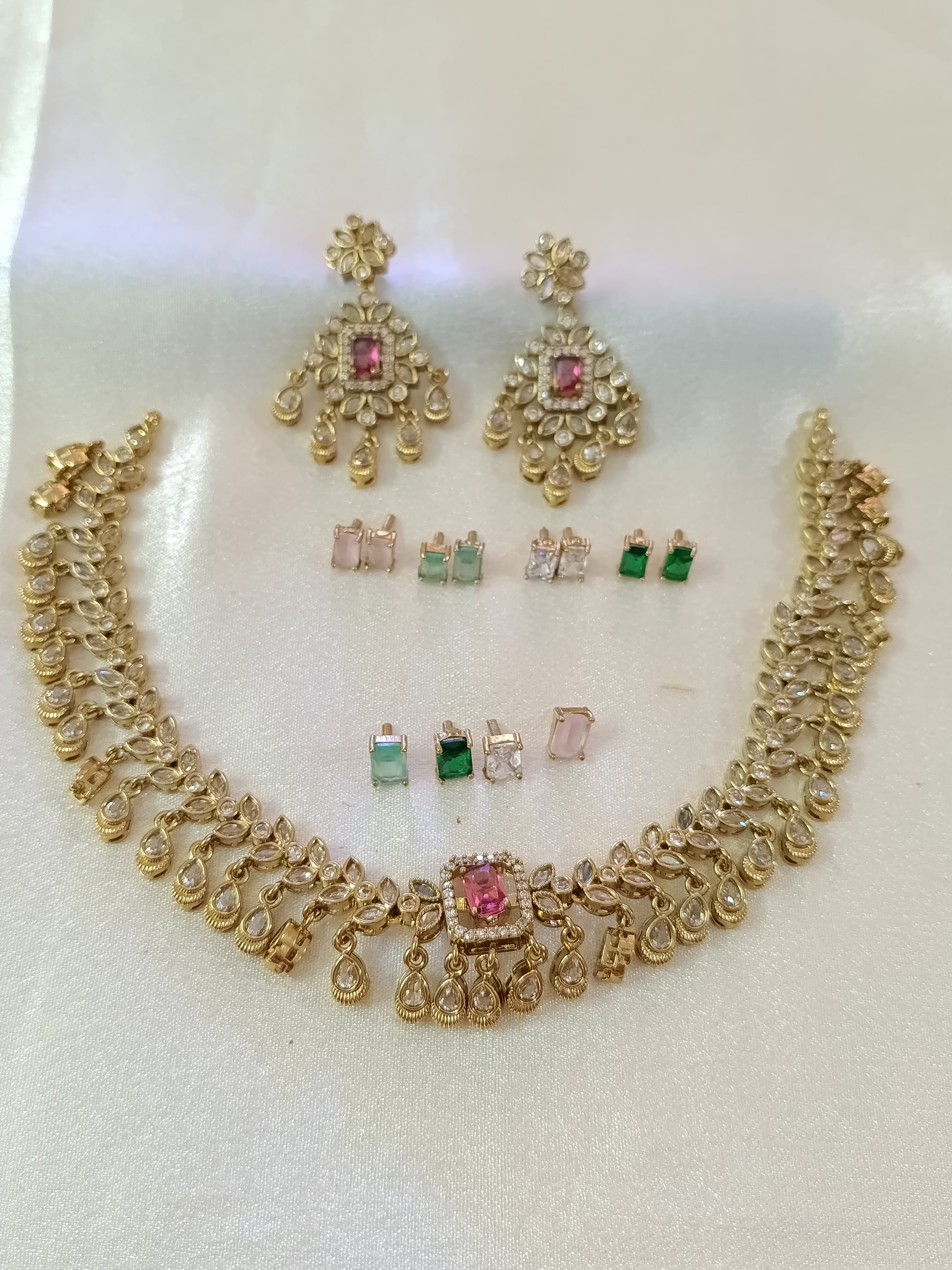 Changeable AD Stone Necklace Set V10
