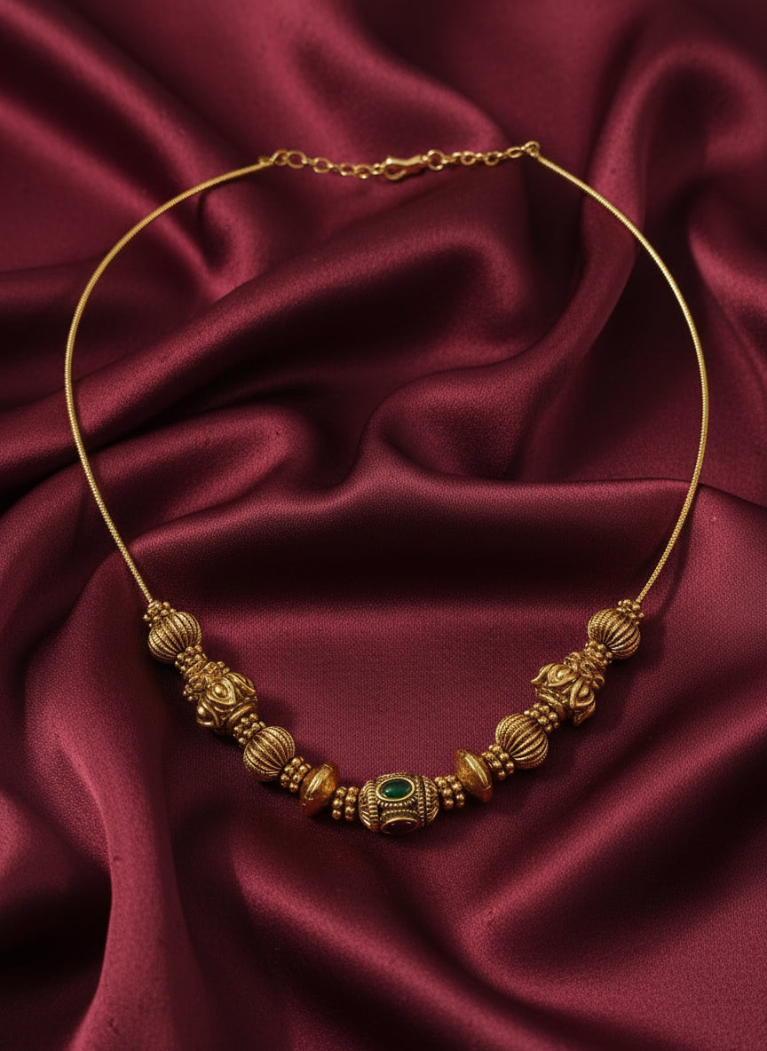 Matte Finish Ball Chain Necklace Set