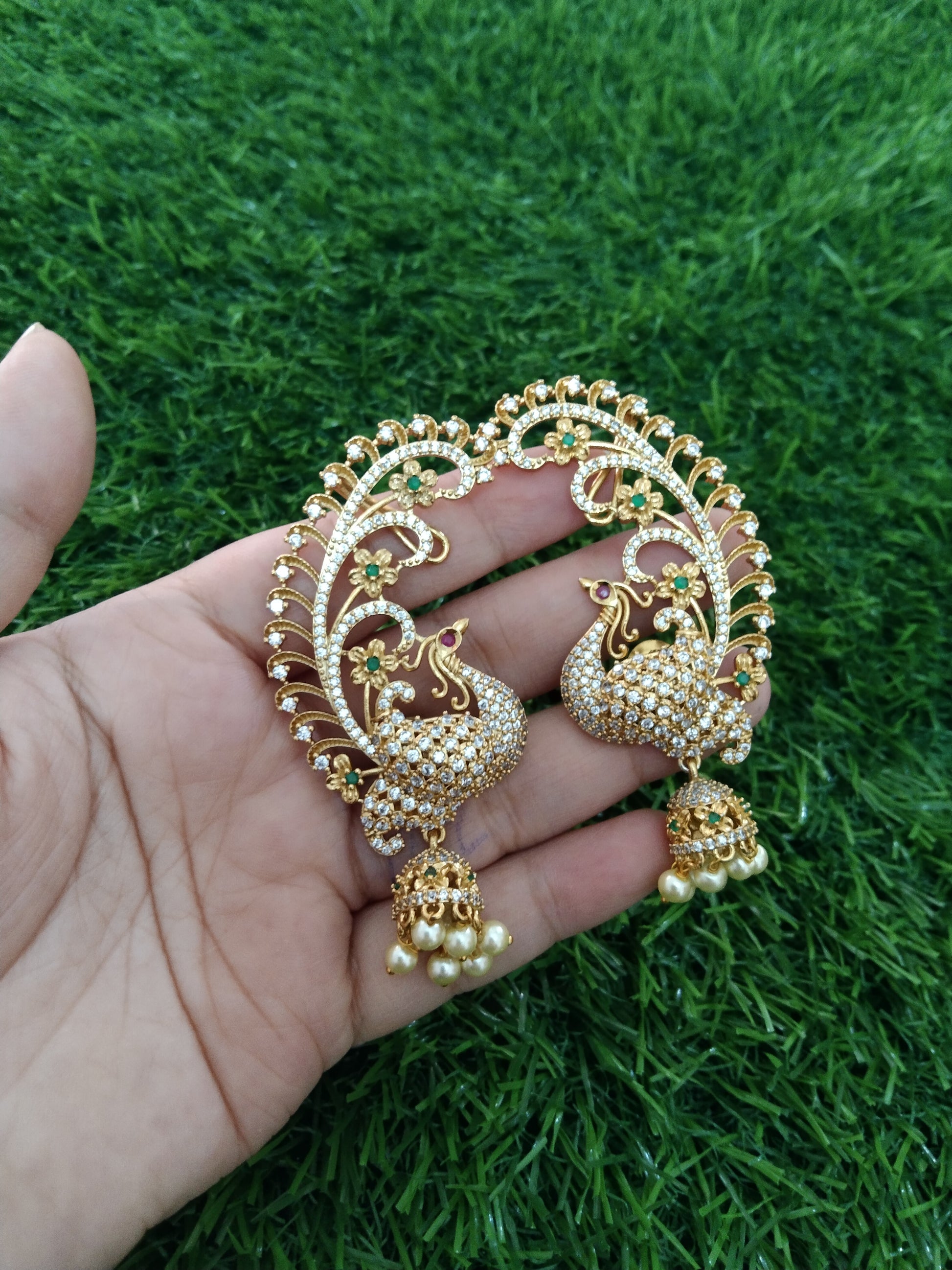 Peacock Earcuff Jhumka Earring