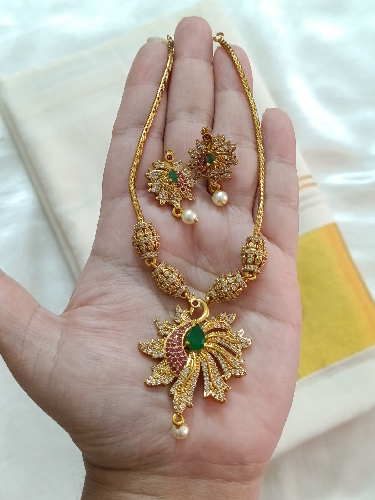 AD Peacock Pendant Necklace Set V2.0