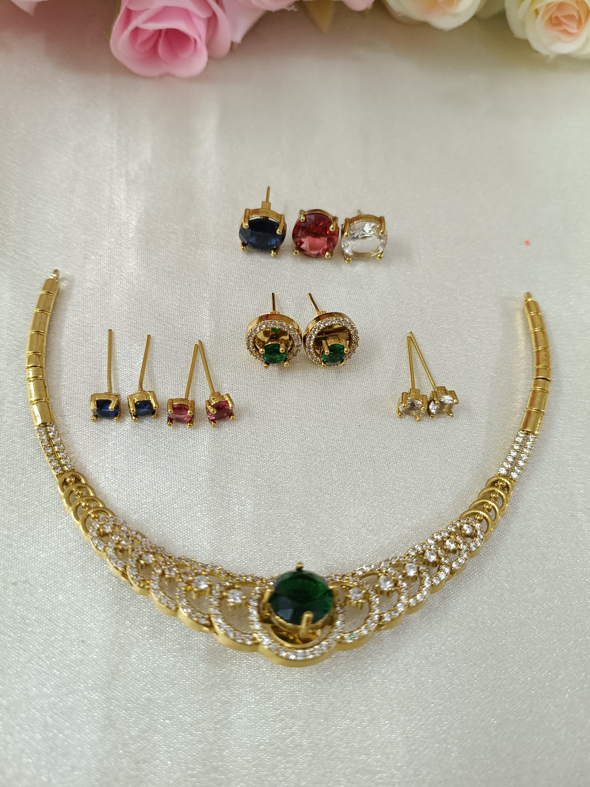 Changeable AD Stone Necklace Set V3