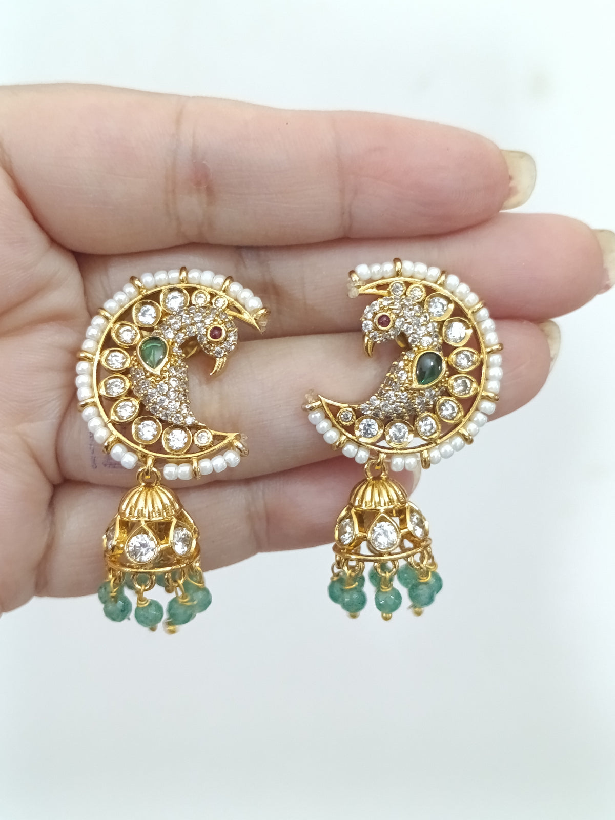 Peacock Moti Earring