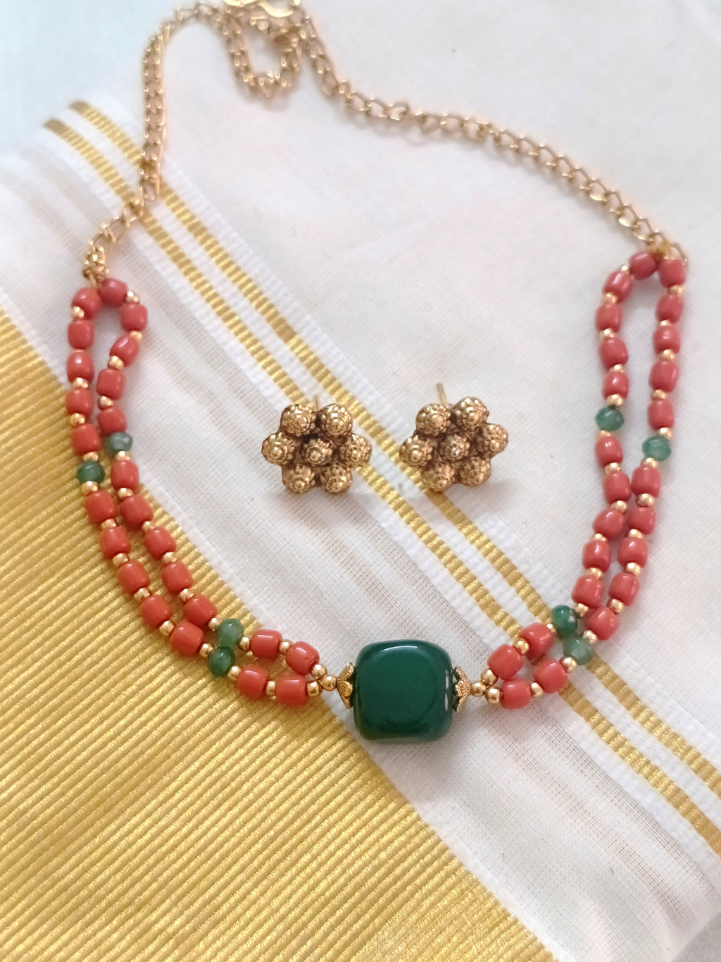 Coral Choker Set