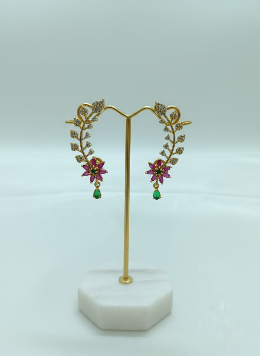 AD Floral Earcuff Earring Set V1