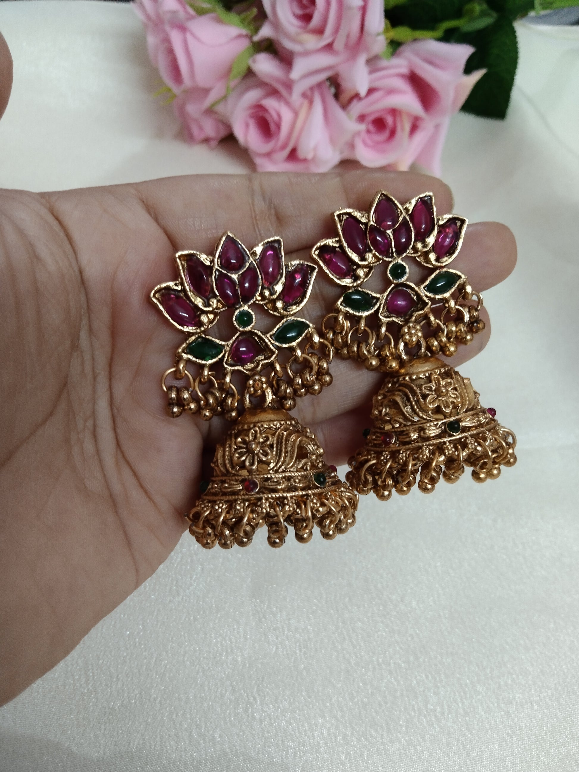 Lotus Jhumka Earring  V1