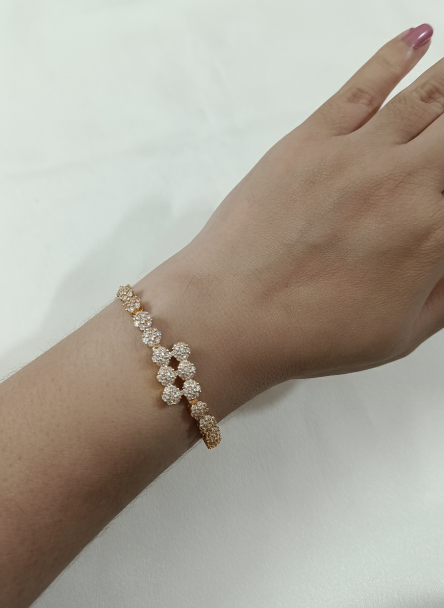 Rose Gold Polish Crossed AD Bracelet