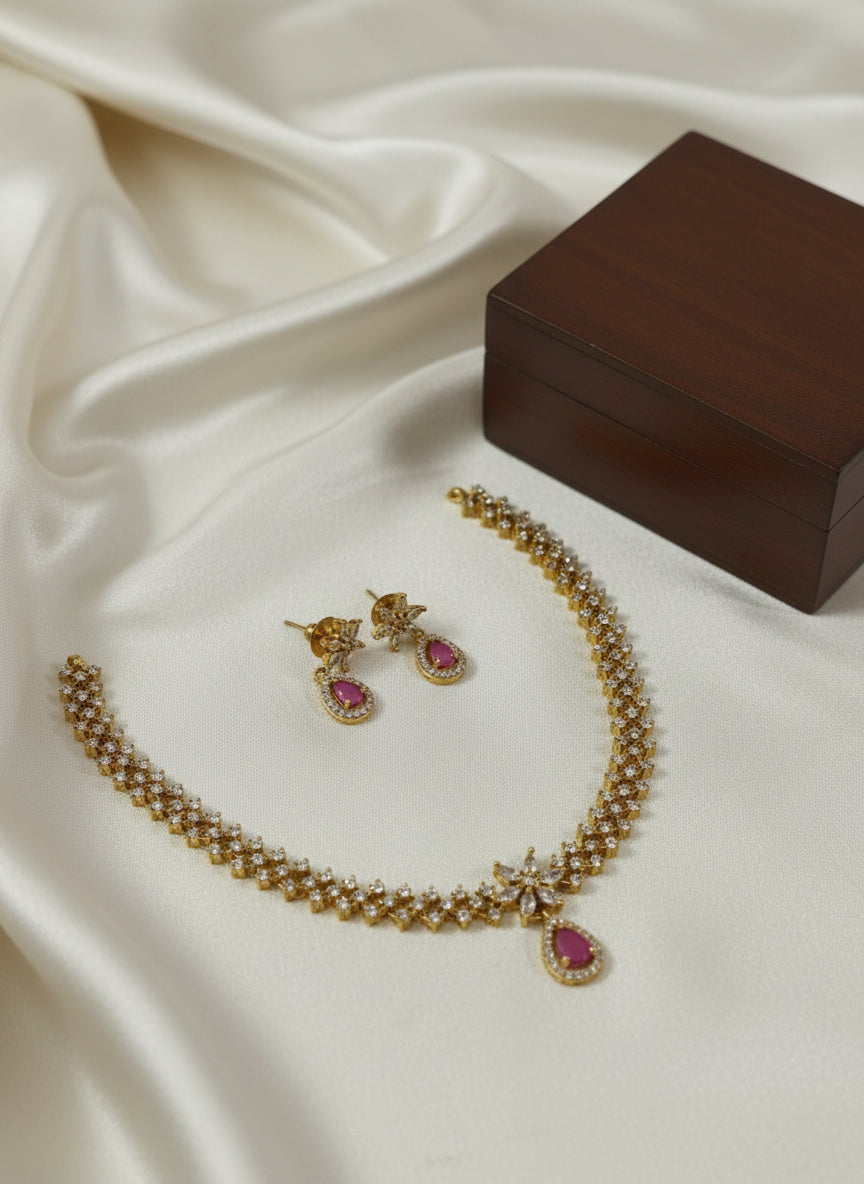 AD Stone Necklace Set V26