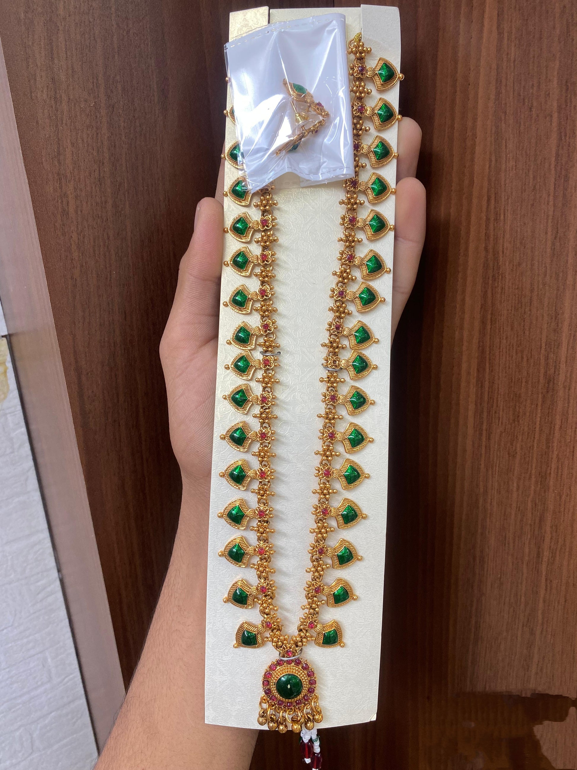 Palakka Long Necklace Set