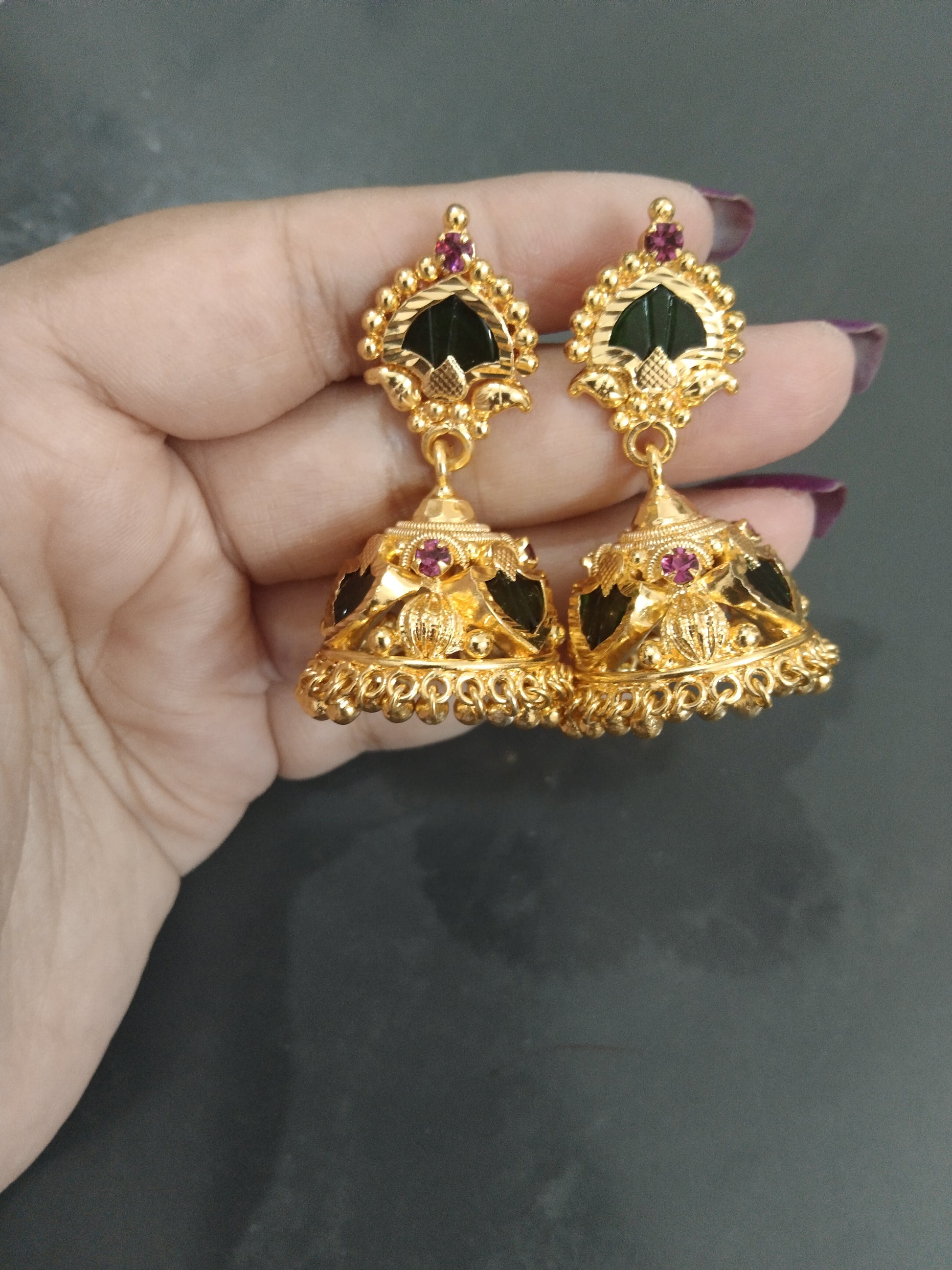 Micro Plated Palakka Jhumka