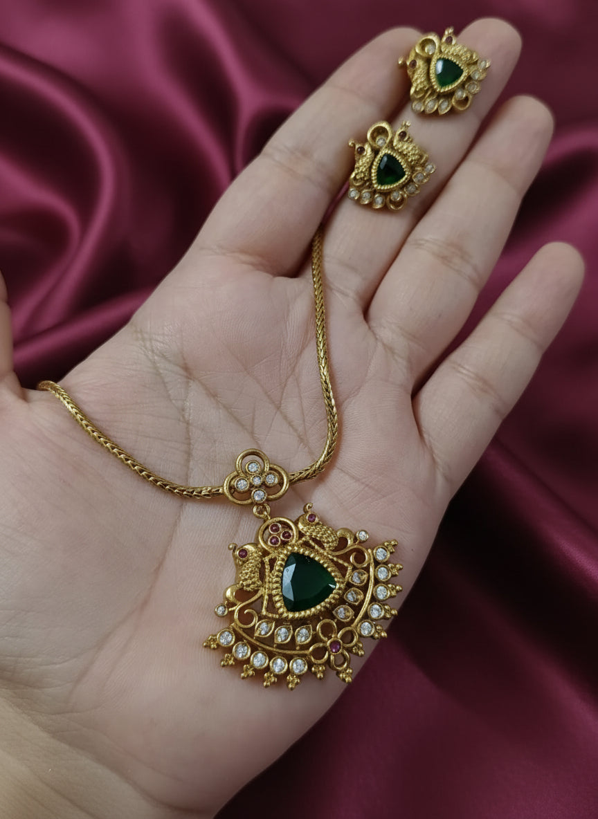 AD Peacock Pendant Necklace Set V2