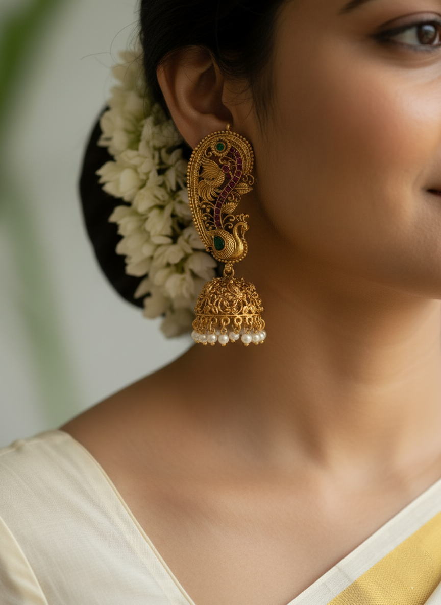 Peacock Bluetooth Jhumka