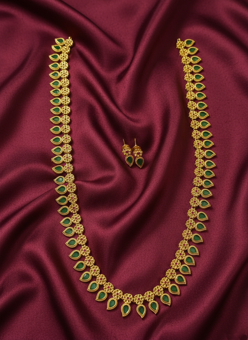 AD Palakka Mango Long Necklace Set
