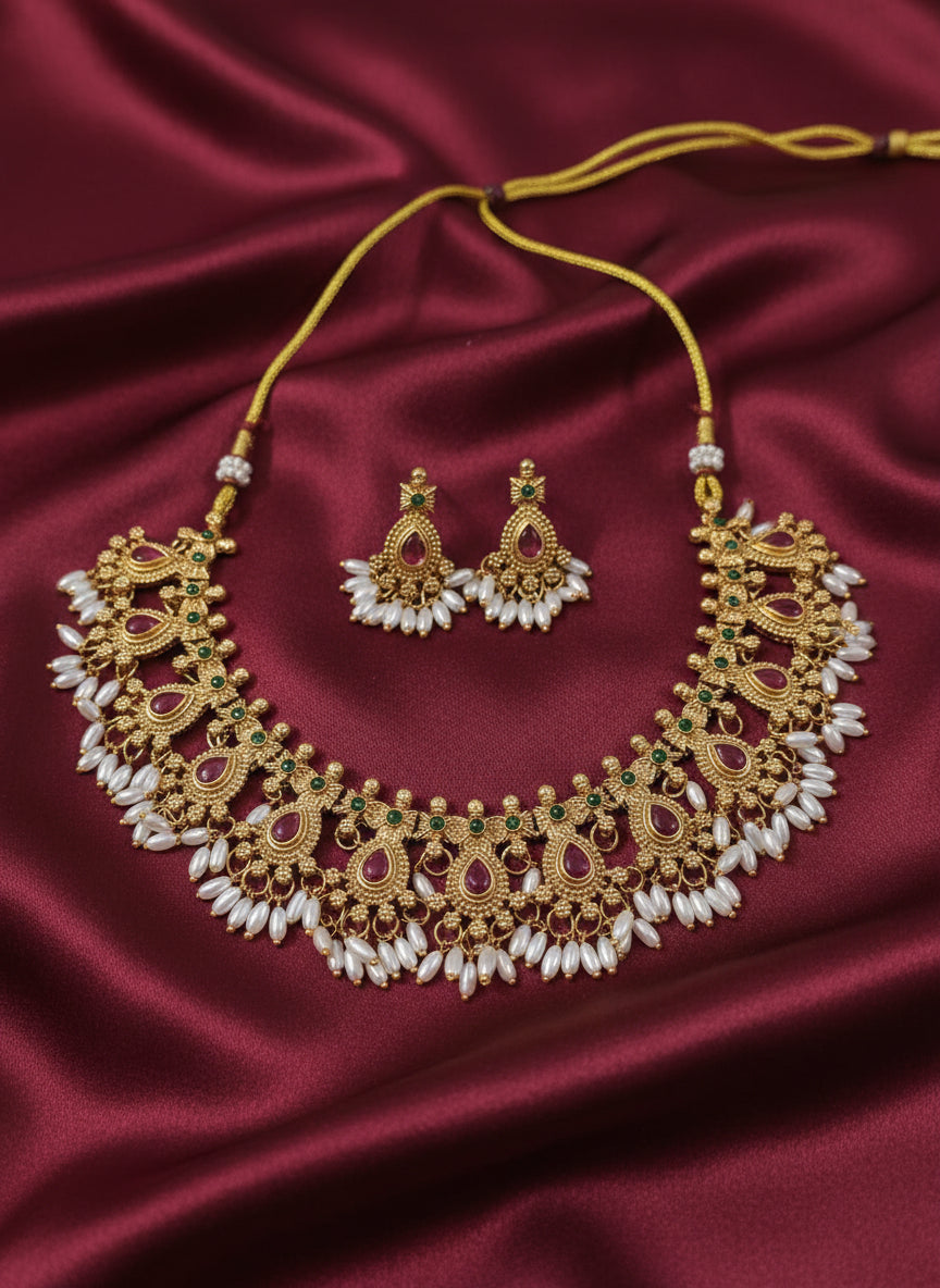 Kemp Pearl Guttapusalu Necklace Set
