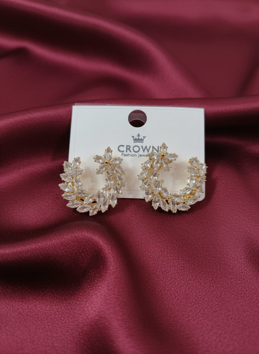 Crescent Moon Crystal Earring