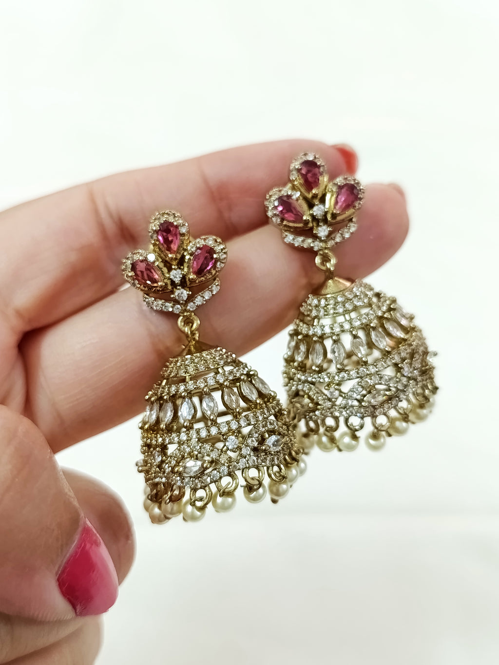 Victorian Polish AD Jhumka Earring