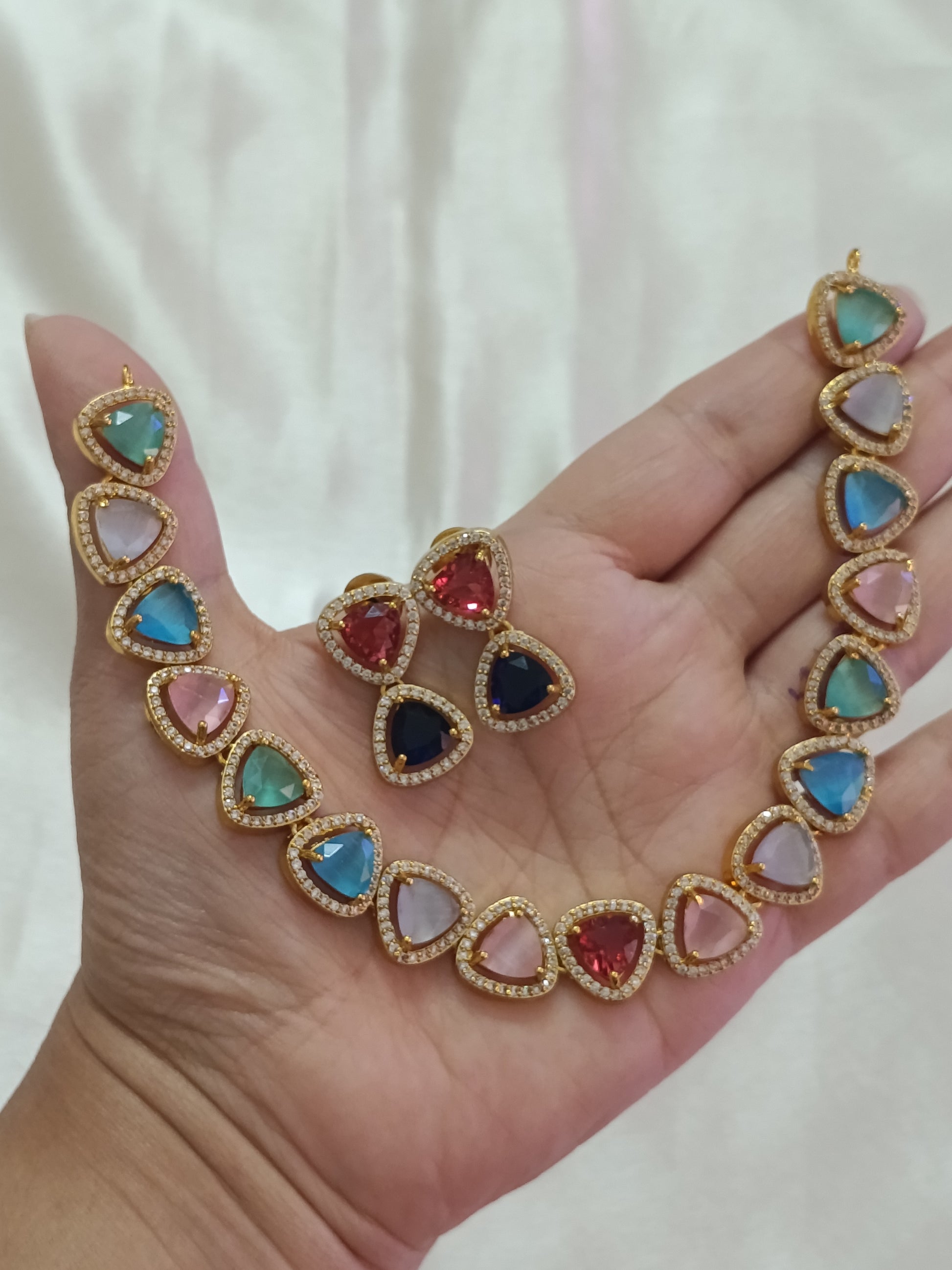 Navaratna Necklace Set V4