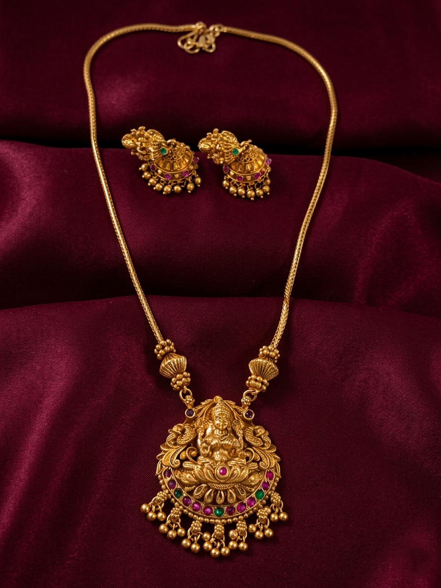 Lakshmi Pendant Mid Long necklace V16