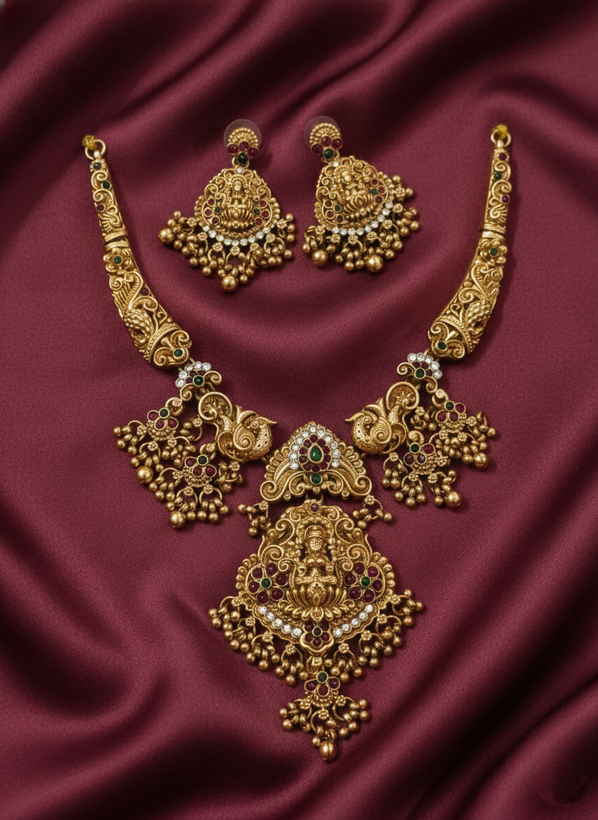 Low Budget Lakshmi Nagas Necklace Set